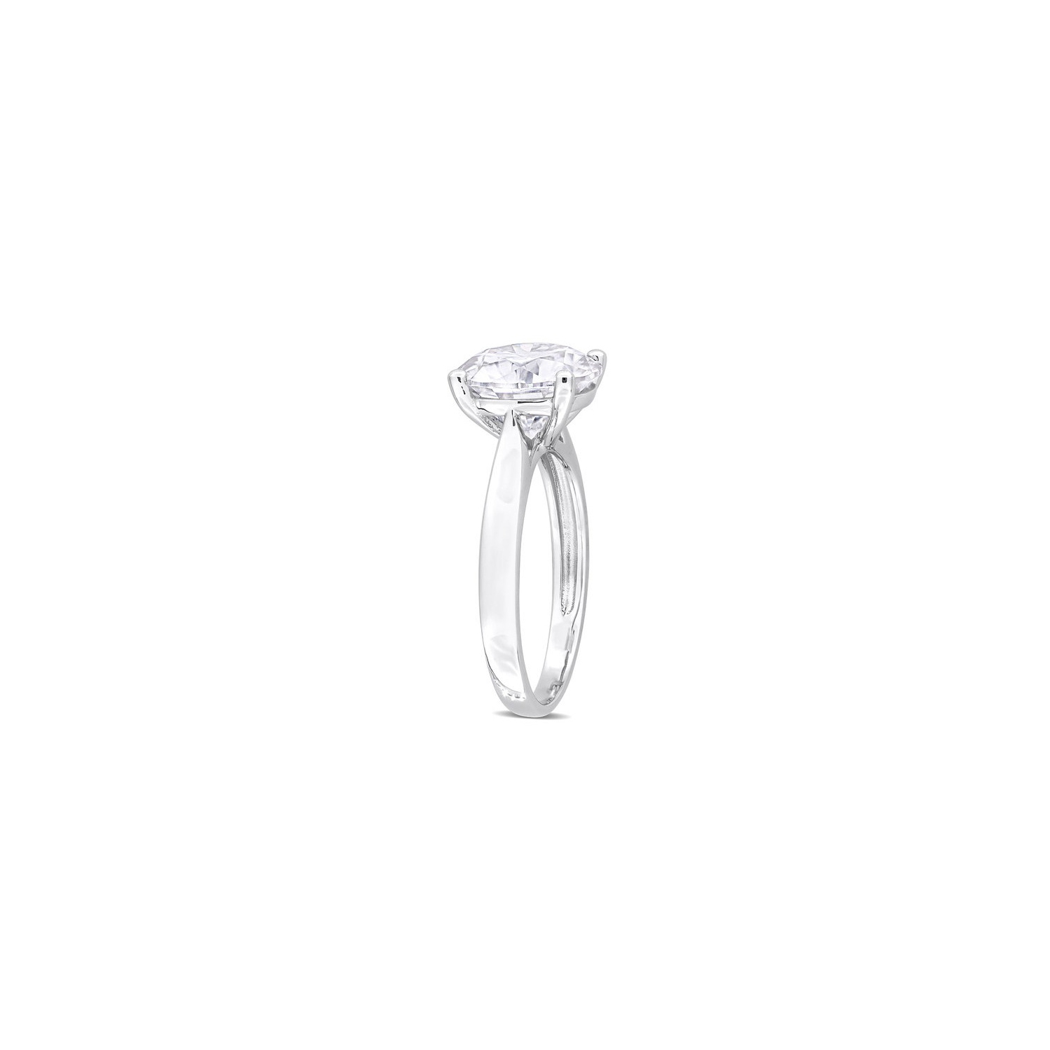 3.50 Carat Lab-Created Solitaire Moissanite Engagement Ring in Sterling Silver
