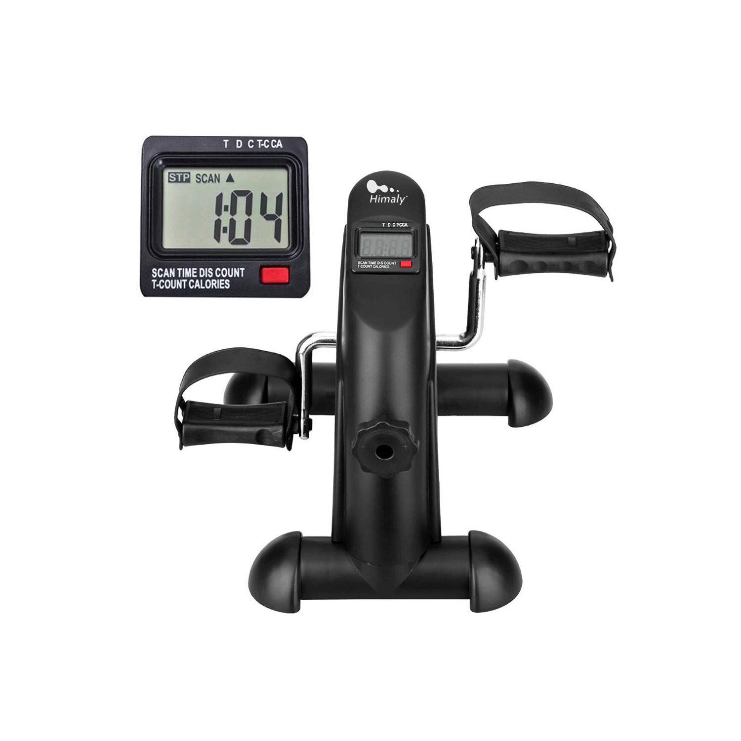 Mini Exercise Bike, Under Desk Bike Pedal Exerciser Portable Foot Cycle Arm & Leg Peddler Machine with LCD Screen Displays