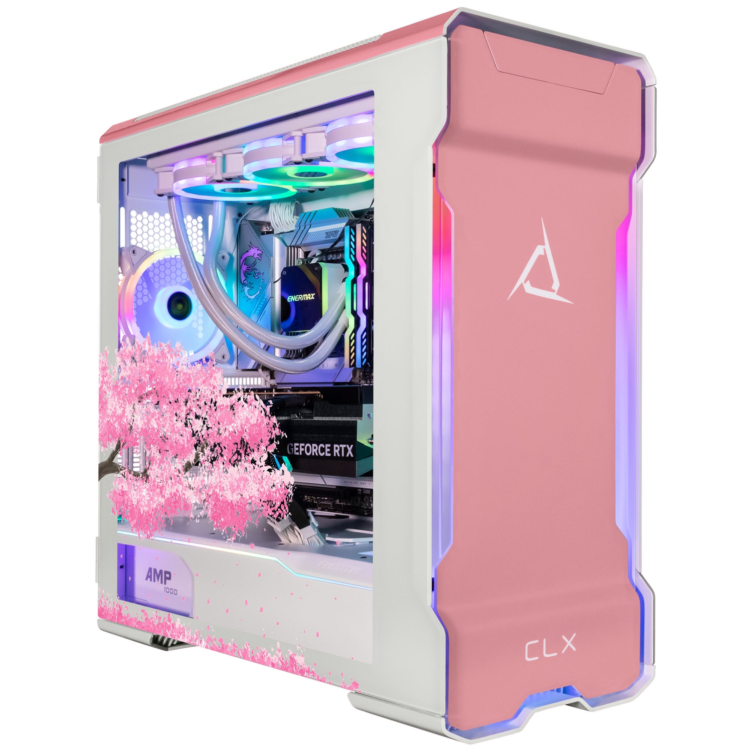 CLX RA Gaming PC - Intel Core i9 13900KF 3.0GHz 24-Core, MSI MPG Z790 EDGE, 32GB DDR5 5200, GeForce RTX 4090, 1TB NVMe M.2 SSD, 4TB HDD, Pink Sakura Season, WiFi 6E, Win 11 Home