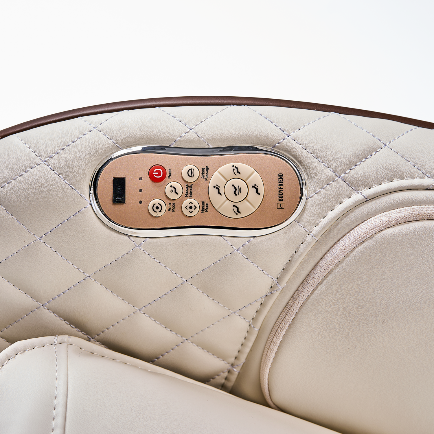 Bodyfriend Eliza Compact Reclining Massage Chair Delivering Powerful Neck and Shoulder Massage with Hip Air Massage-Cream/Leather - FREE SHIPPING