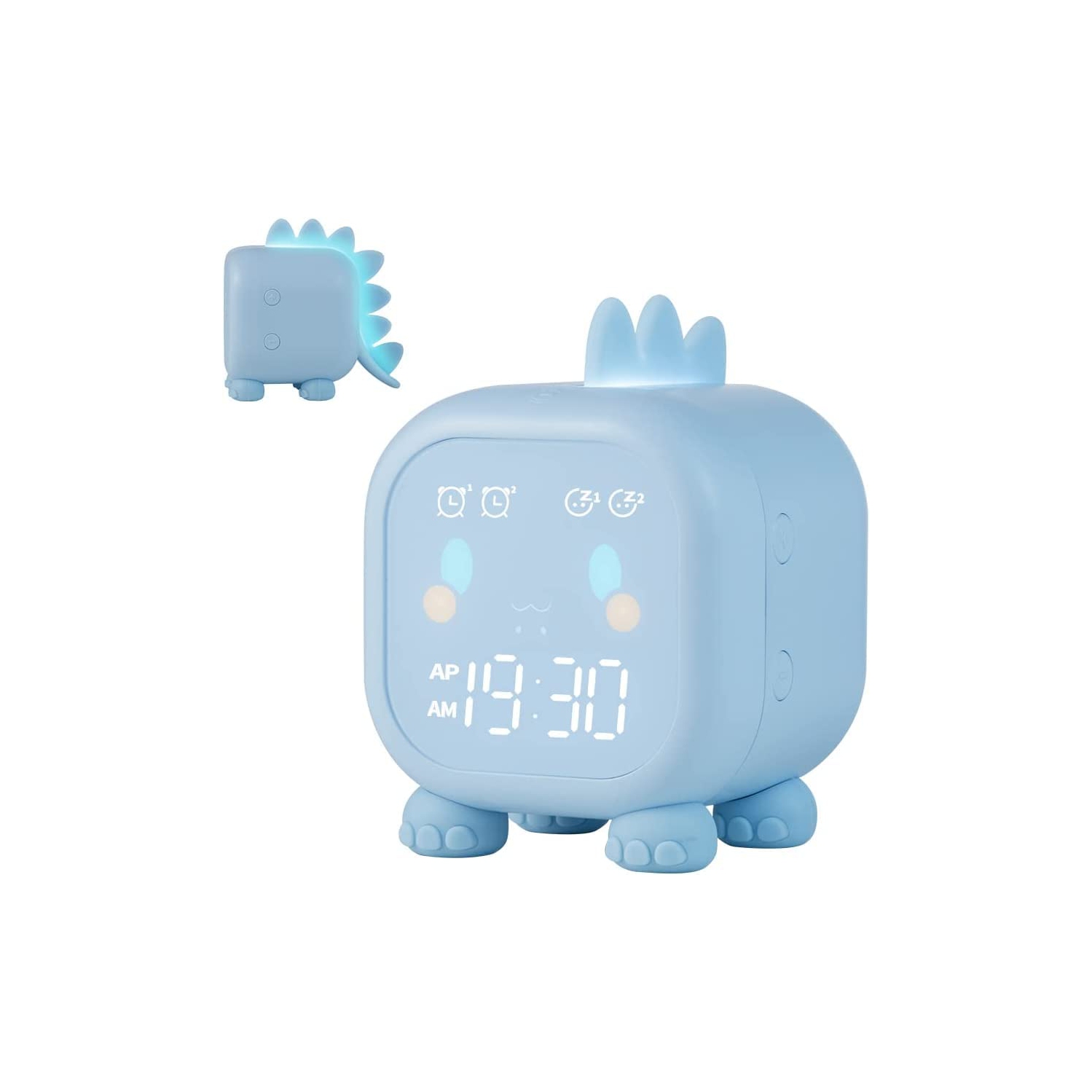 Kids Alarm Clock, Dinosaur Digital Alarm Clock,Cute Bedside Clock for Boys Girls, Snooze Mode/Temperature Display/Countdown Timer/Night Light/Voice