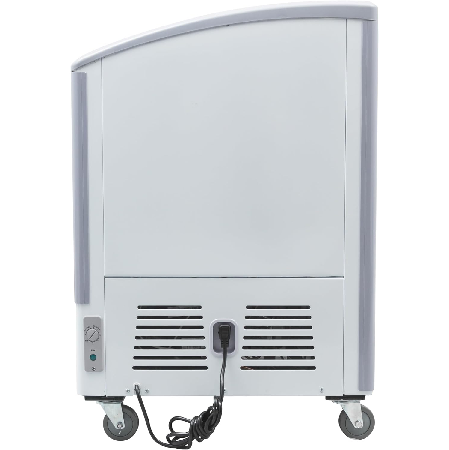 New Air Commercial 49" 11.5 Cu. Ft. Curved Glass Ice Cream Freezer - White/Grey