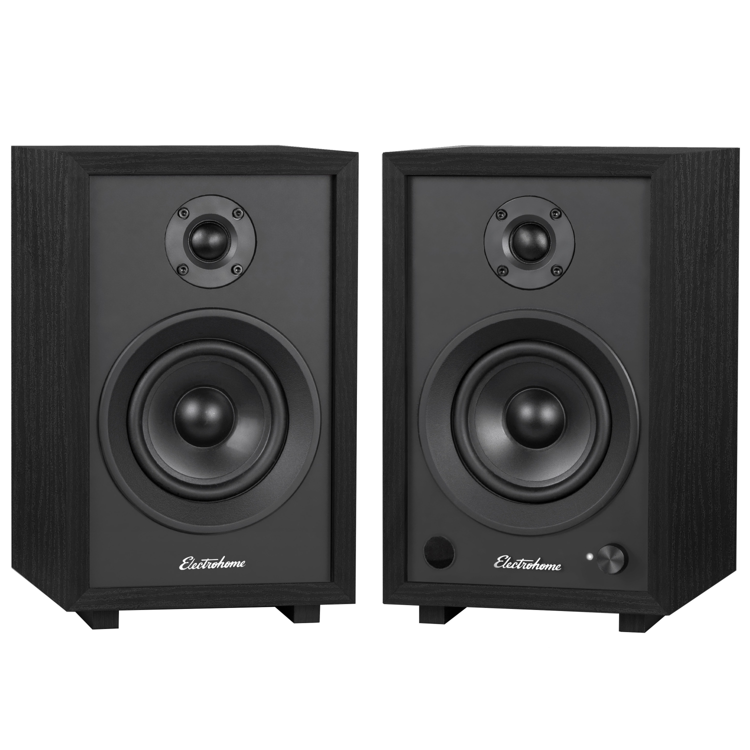 Electrohome McKinley 2.0 Stereo Powered Bookshelf Speakers with Built-in Amplifier, 4" Drivers, Bluetooth 5, RCA/Aux
