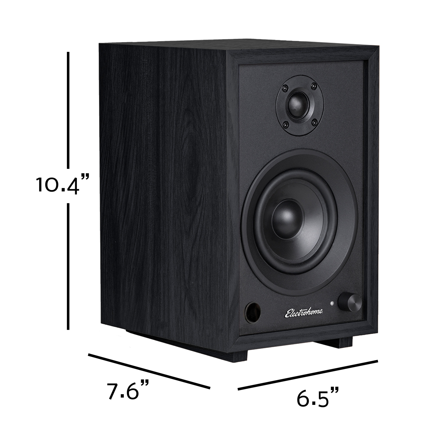 Electrohome McKinley 2.0 Stereo Powered Bookshelf Speakers with Built-in Amplifier, 4" Drivers, Bluetooth 5, RCA/Aux