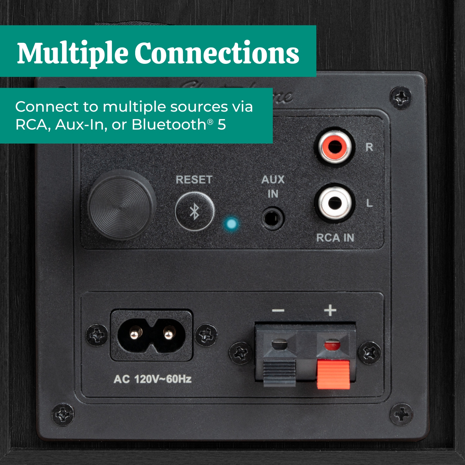 Electrohome Berkeley 2.0 Stereo Powered Bookshelf Speakers with Built-in Amplifier, 3" Drivers, Bluetooth 5, RCA/Aux