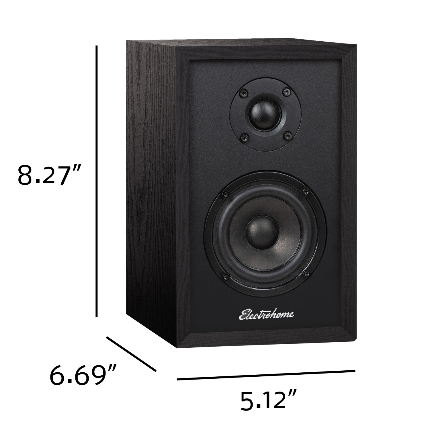 Electrohome Berkeley 2.0 Stereo Powered Bookshelf Speakers with Built-in Amplifier, 3" Drivers, Bluetooth 5, RCA/Aux