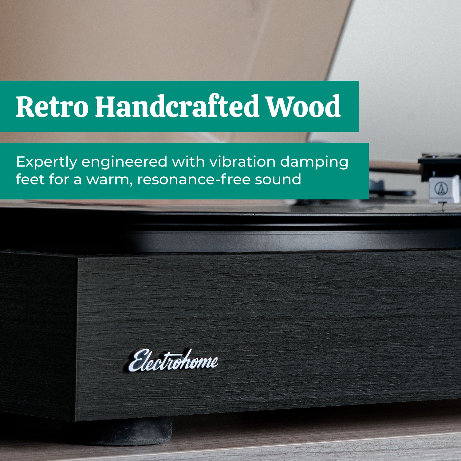 Electrohome Montrose Record Player Stereo System with 4" Bluetooth Powered Bookshelf Speakers, Belt-Drive Turntable