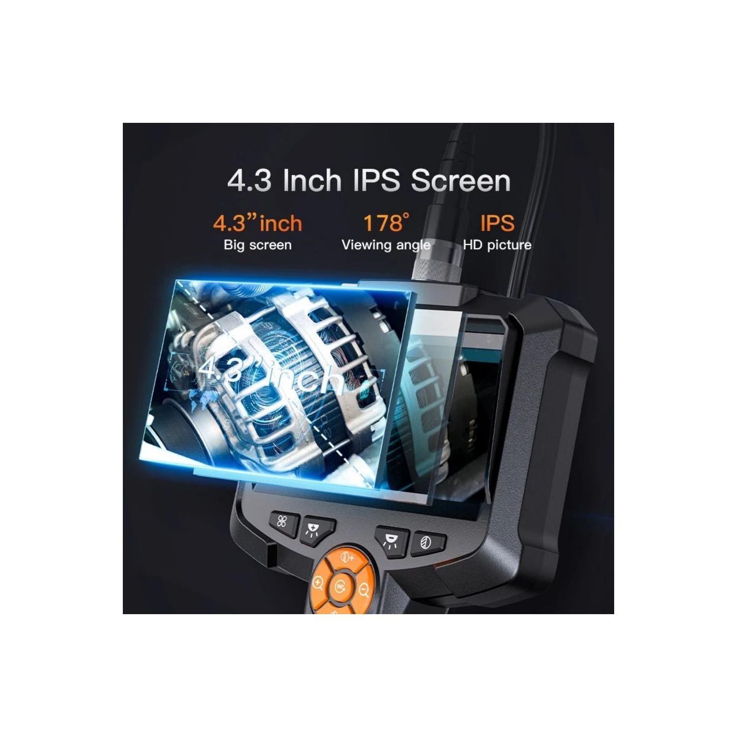 Caméra d'inspection de l'endoscope axGear écran de 4,3 pouces étanche de calibre industriel 33ft Snake