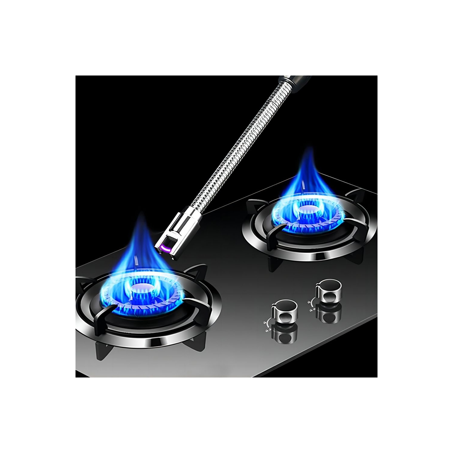 Allume-chandelle électrique rechargeable USB et résistant au vent d'axGear, BBQ, long cou arqué