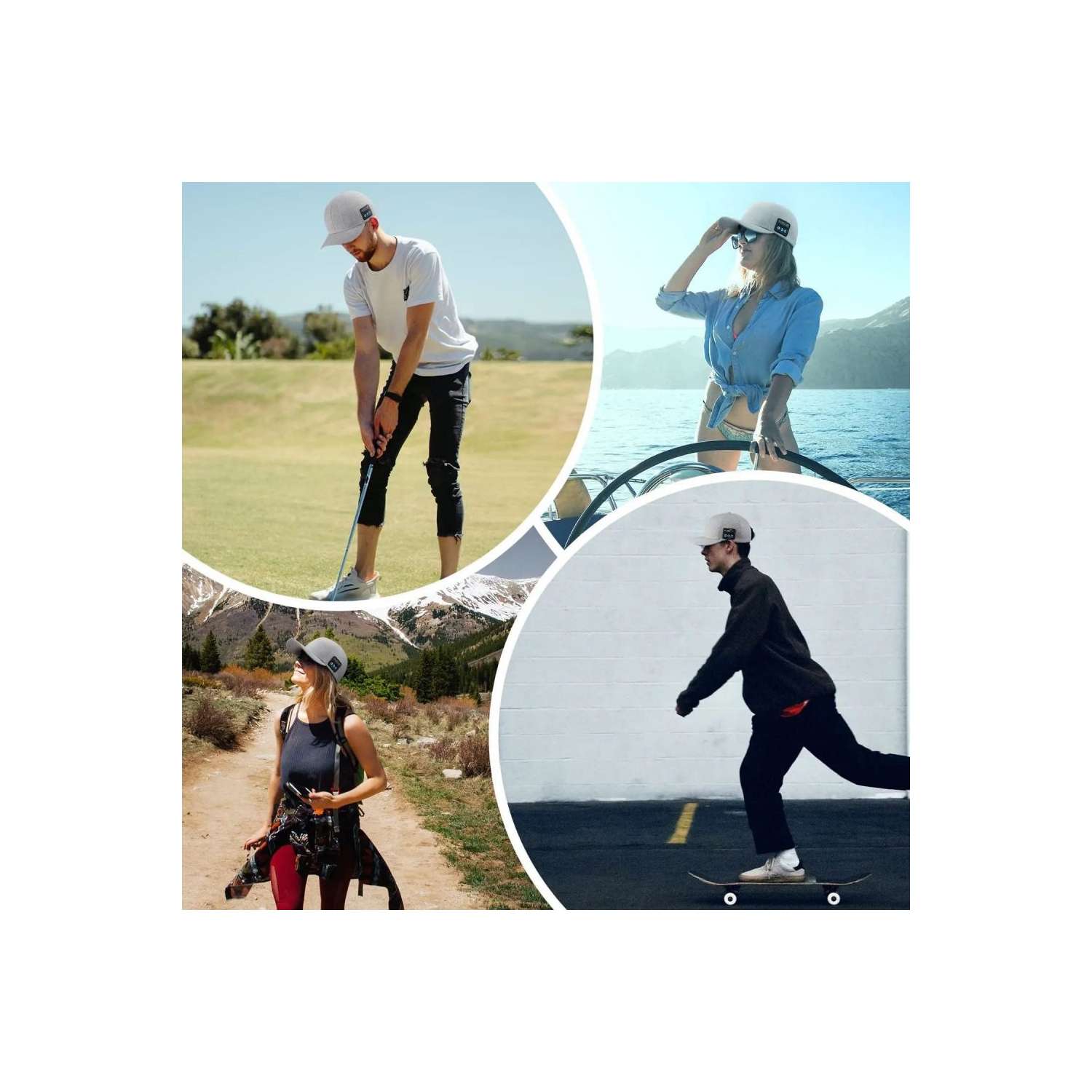 axGear Wireless Bluetooth Music Hat Headset Headphone Speaker Mic For Outdoor Sport