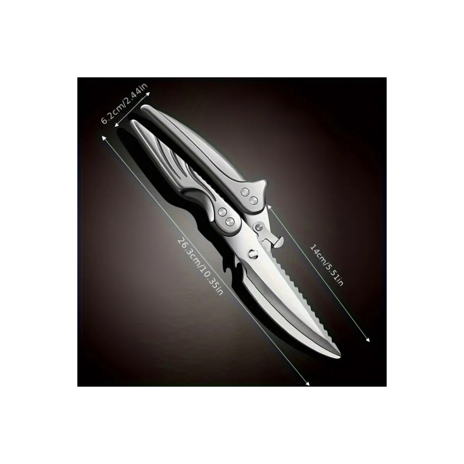 Ciseaux de cuisine robustes ciseaux de cuisine à coupe multifonction en acier inoxydable ultra-nette d'axGear