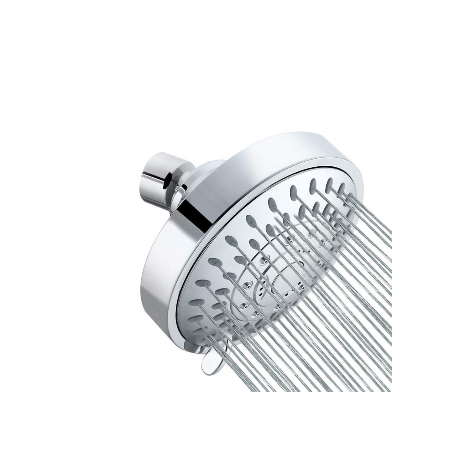 Pomme de douche haute pression de 4 po d'axGear avec joint à rotule pivotant à 5 réglages, fini chromé