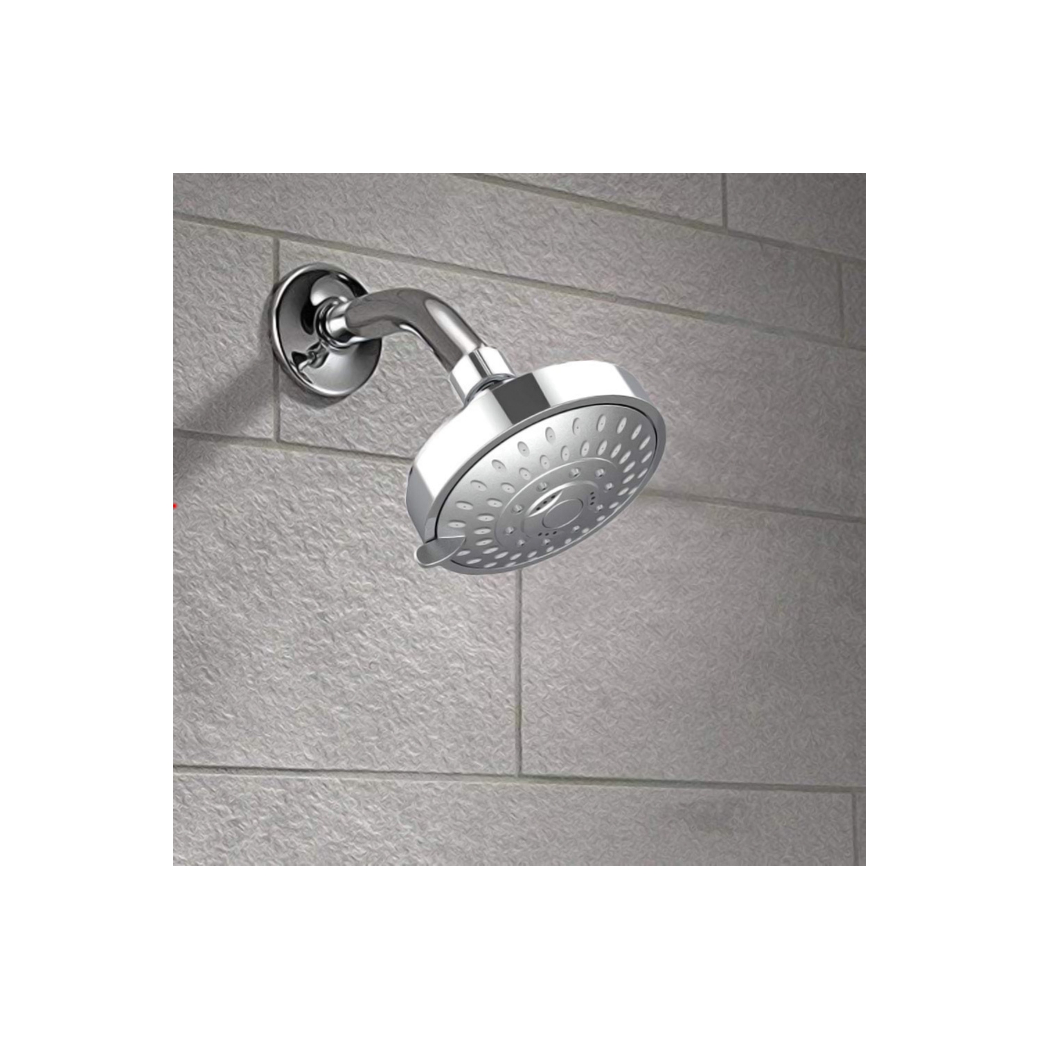 Pomme de douche haute pression de 4 po d'axGear avec joint à rotule pivotant à 5 réglages, fini chromé