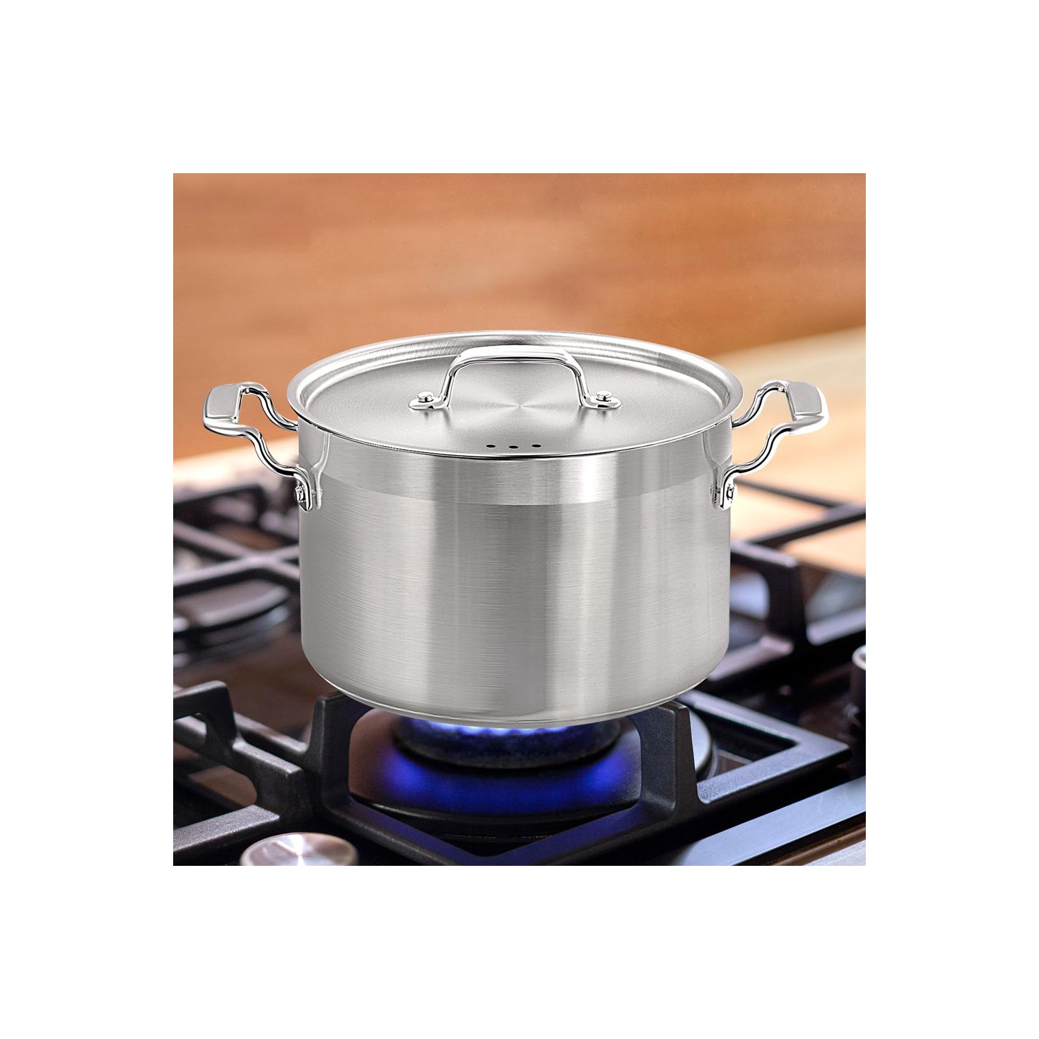 Stainless Steel Cookware Stock Pot - 5 Quart, Heavy Duty Induction Pot, Soup Pot With Stainless Steel Lid