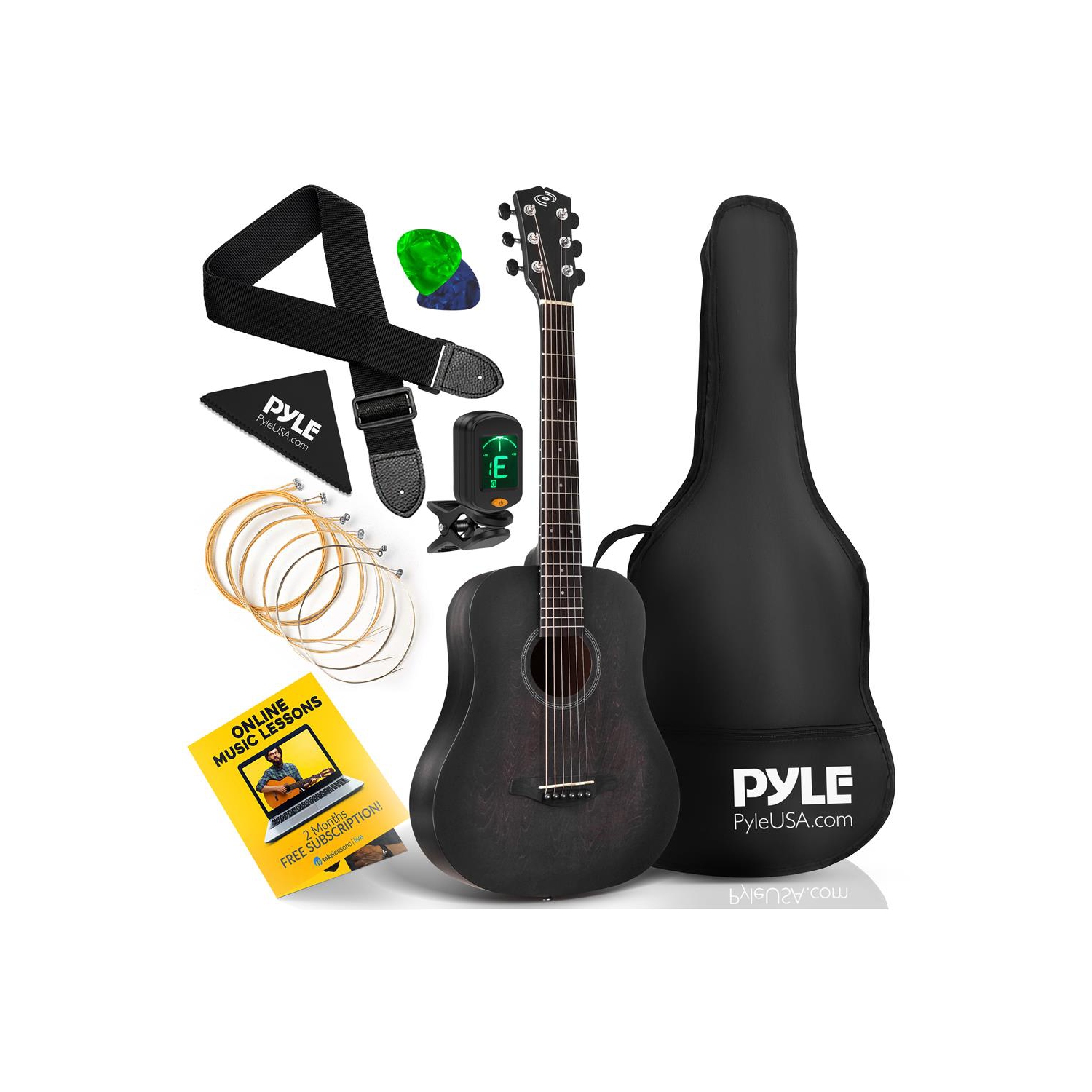 Guitare acoustique 6 cordes 34 po Beginners - guitare junior 1/2 avec trousse d'accessoires