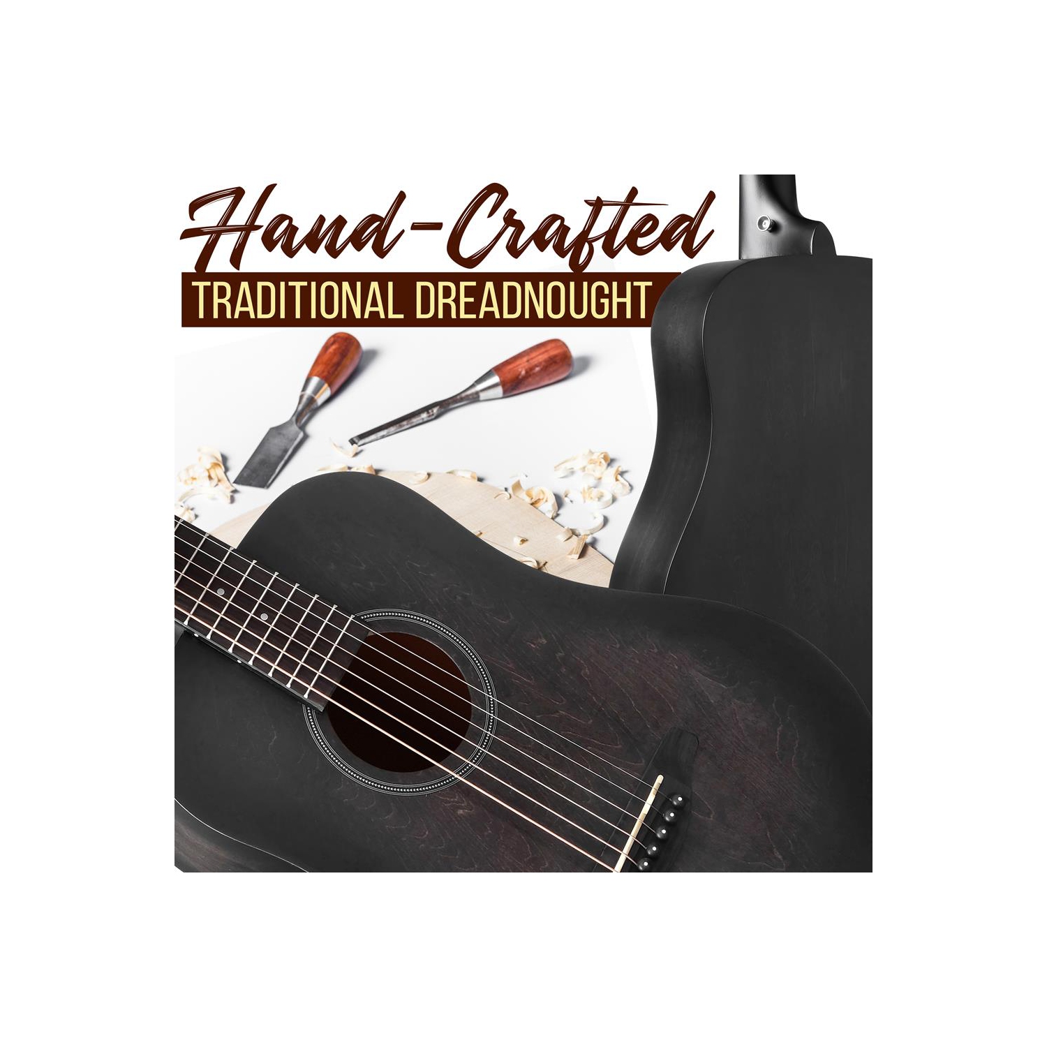 Guitare acoustique 6 cordes 34 po Beginners - guitare junior 1/2 avec trousse d'accessoires