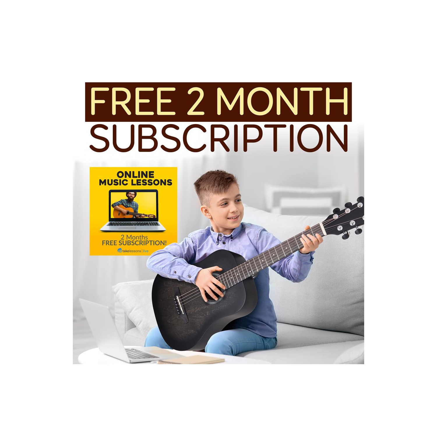 Guitare acoustique 6 cordes 34 po Beginners - guitare junior 1/2 avec trousse d'accessoires