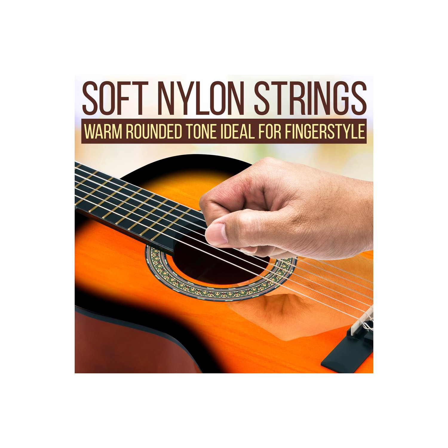 36'' -Inch 6-String Classic Guitar - 3/4 Size Scale Guitar with Digital Tuner & Accessory Kit,