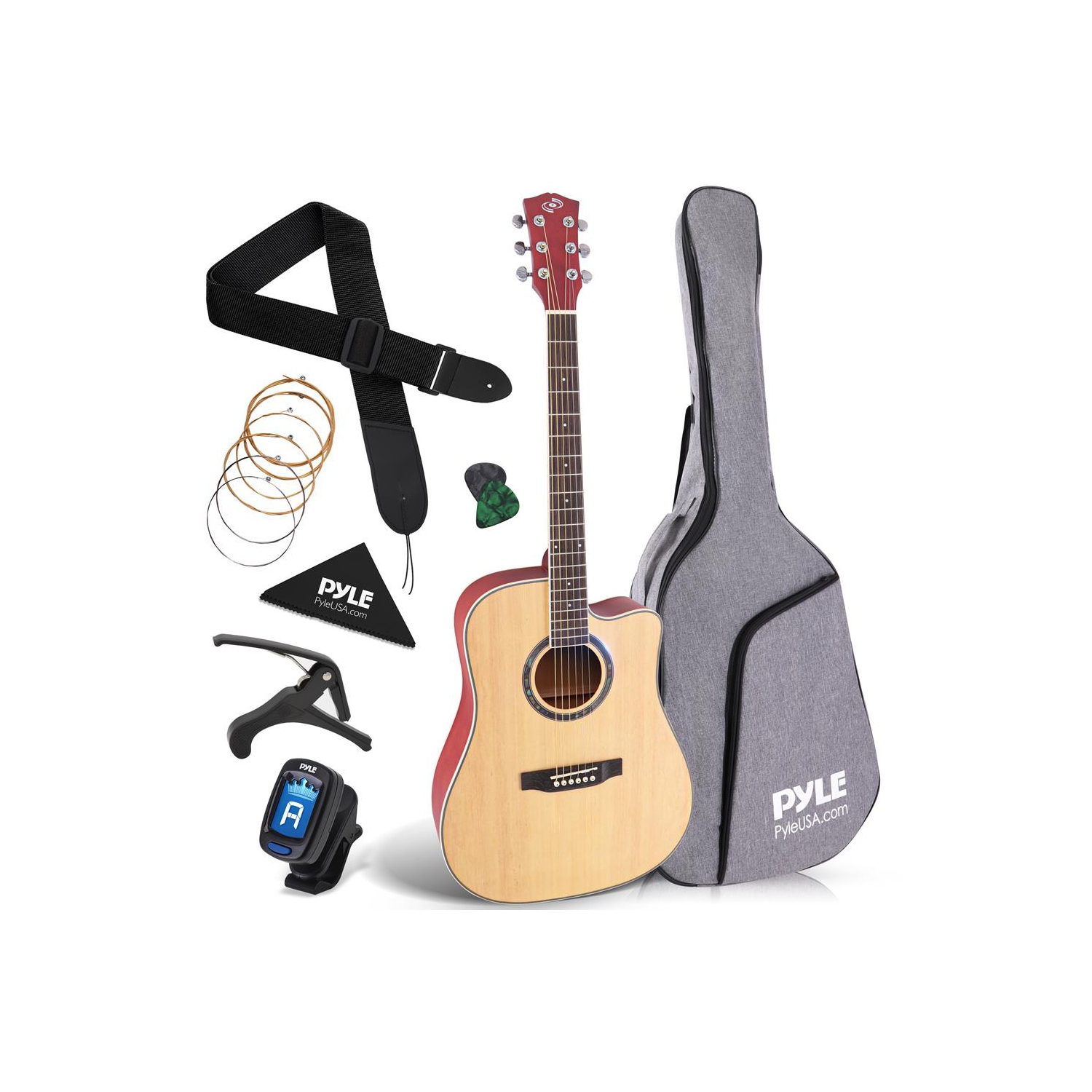 Beginners 6-String Acoustic Guitar - 41" Cutaway Body with Accessory Kit