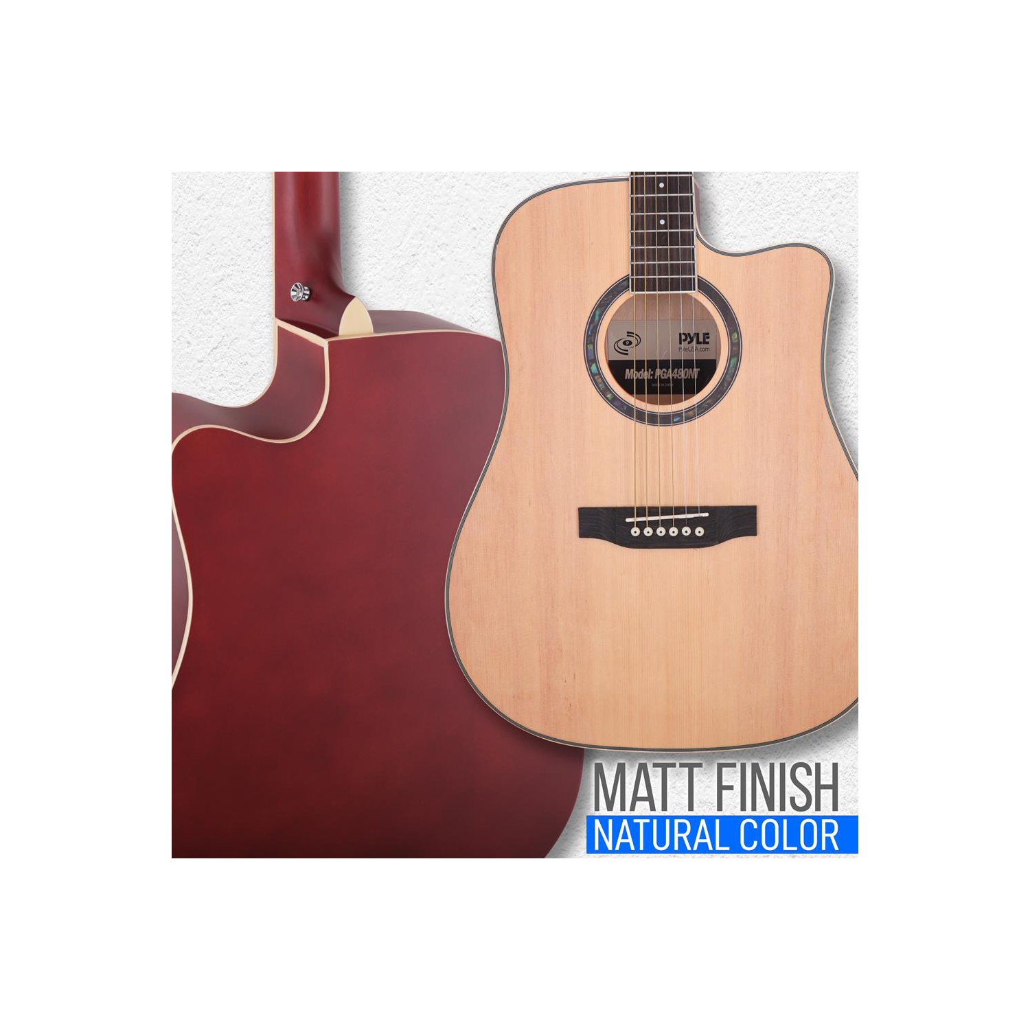 Beginners 6-String Acoustic Guitar - 41" Cutaway Body with Accessory Kit