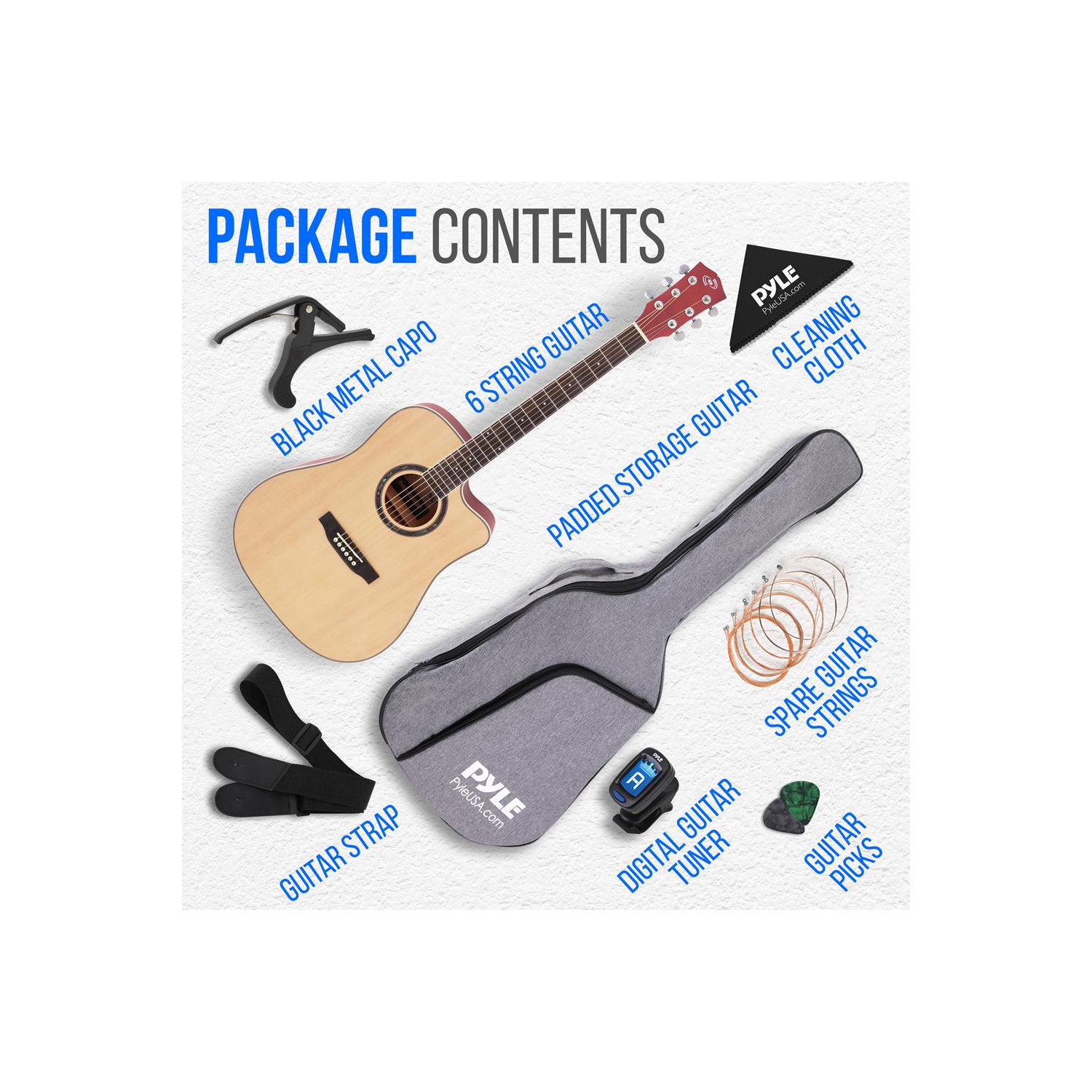 Beginners 6-String Acoustic Guitar - 41" Cutaway Body with Accessory Kit