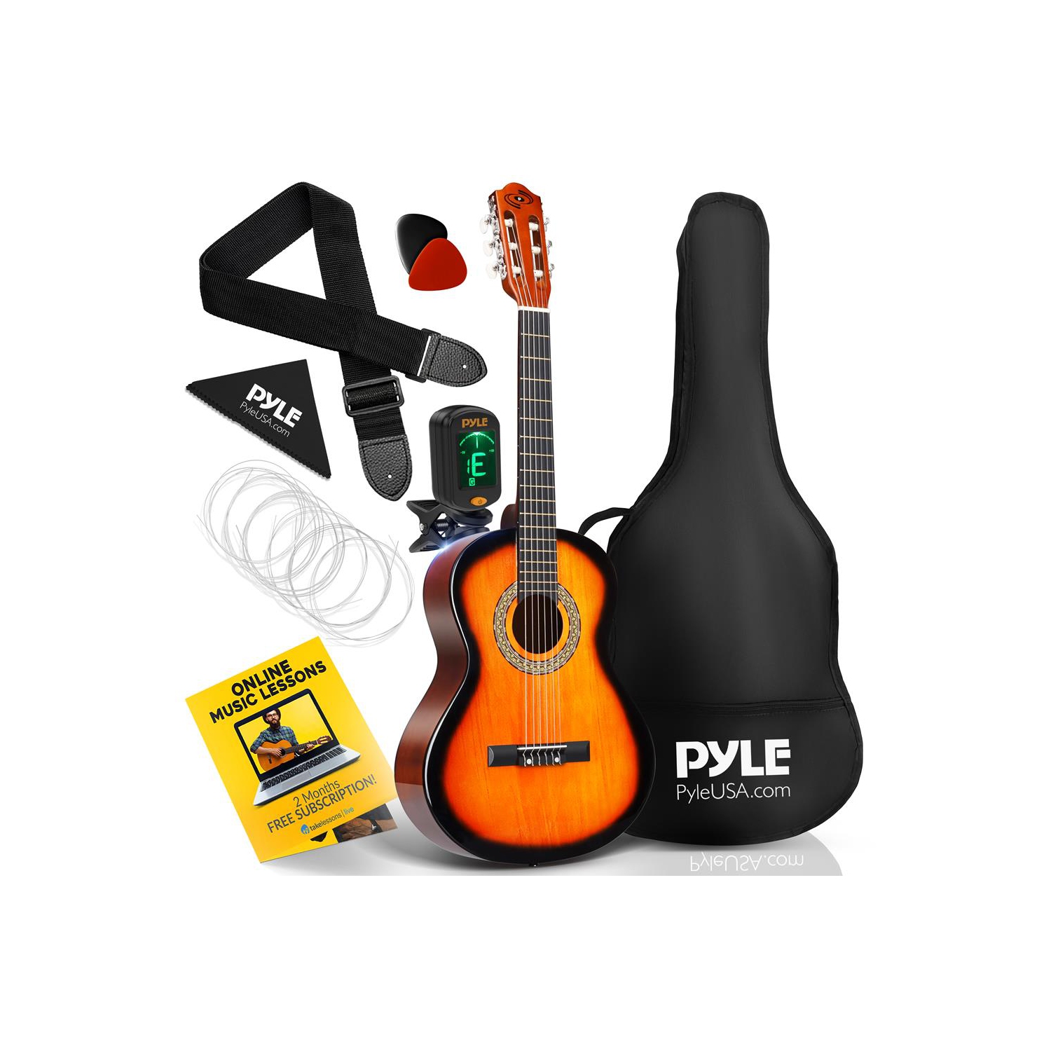 36'' -Inch 6-String Classic Guitar - 3/4 Size Scale Guitar with Digital Tuner & Accessory Kit,