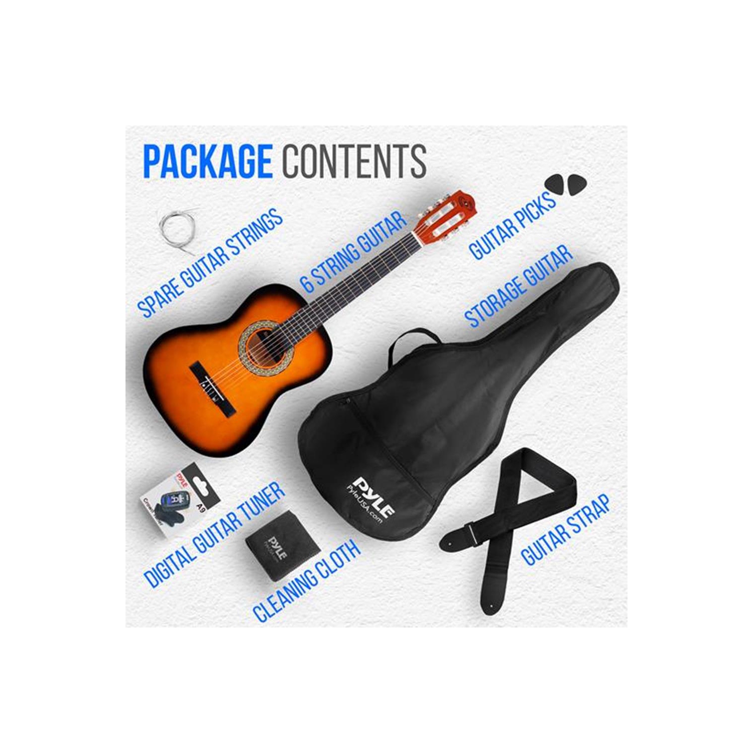 36'' -Inch 6-String Classic Guitar - 3/4 Size Scale Guitar with Digital Tuner & Accessory Kit,