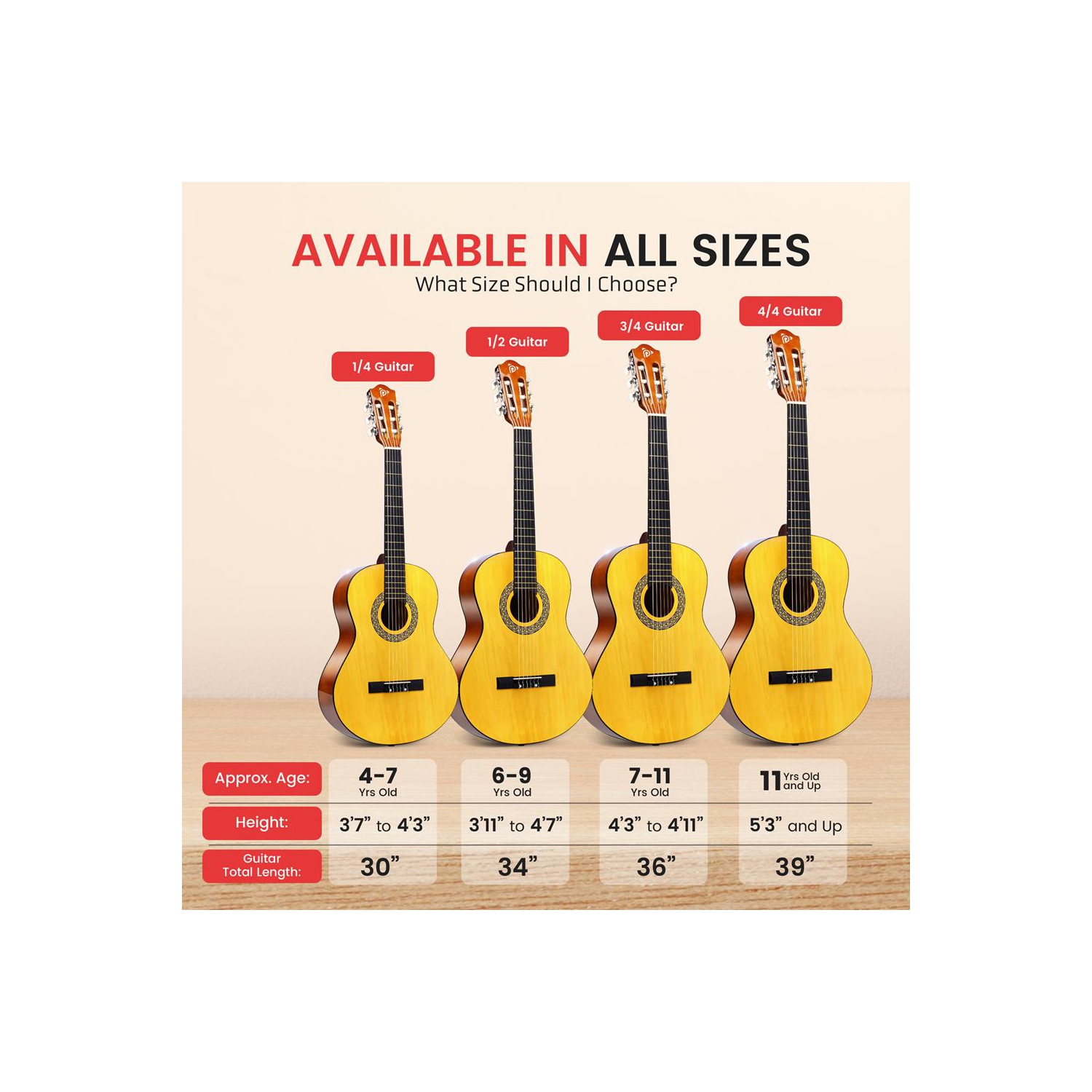 36’’ Acoustic Classic Guitar Beginner for Students and Adults