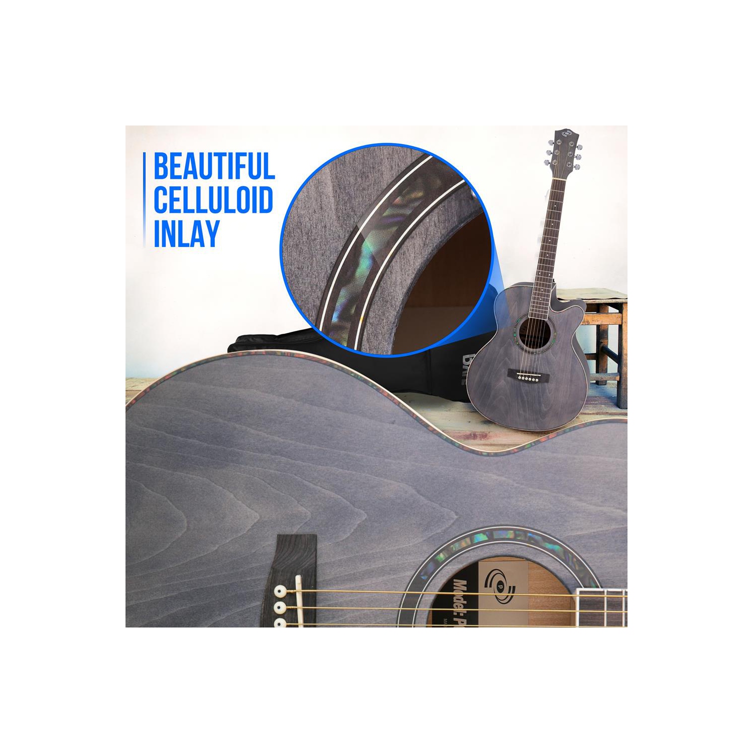 Beginners 6-String Acoustic Guitar - 36" Cutaway Body with Accessory Kit