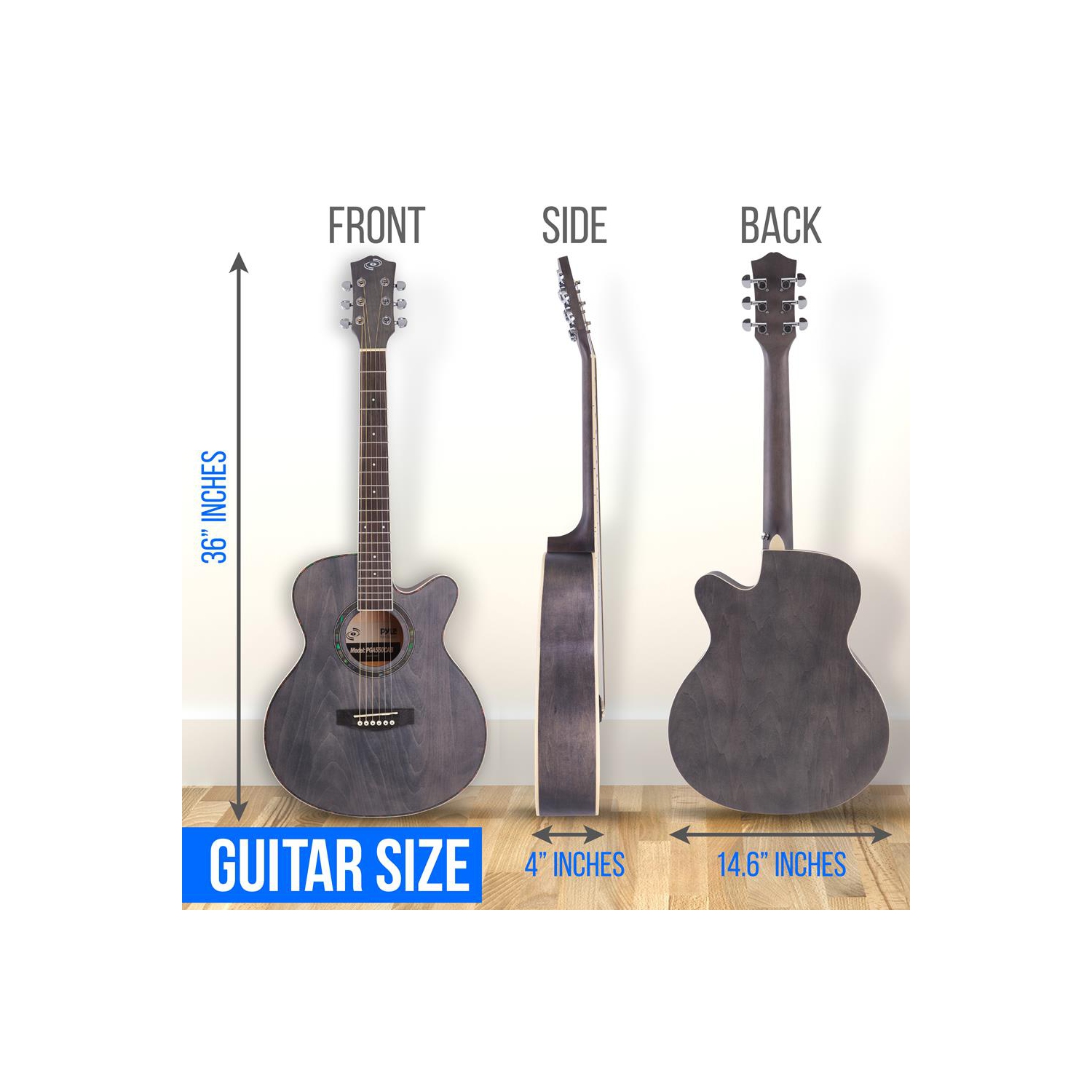 Beginners 6-String Acoustic Guitar - 36" Cutaway Body with Accessory Kit