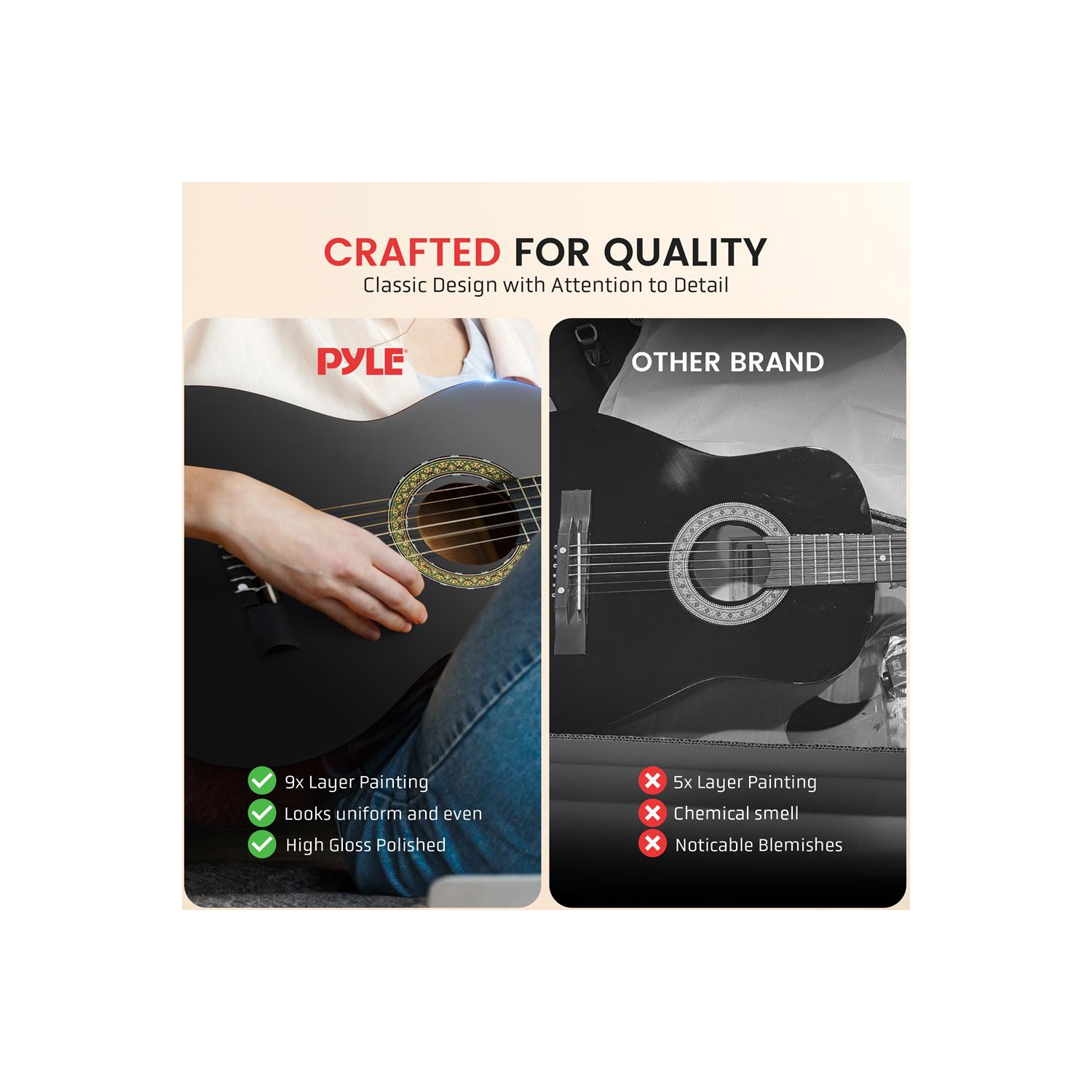 6-String Classic Nylon String Guitar, 30’’ Acoustic Junior Scale with Digital Tuner and Accessory Kit