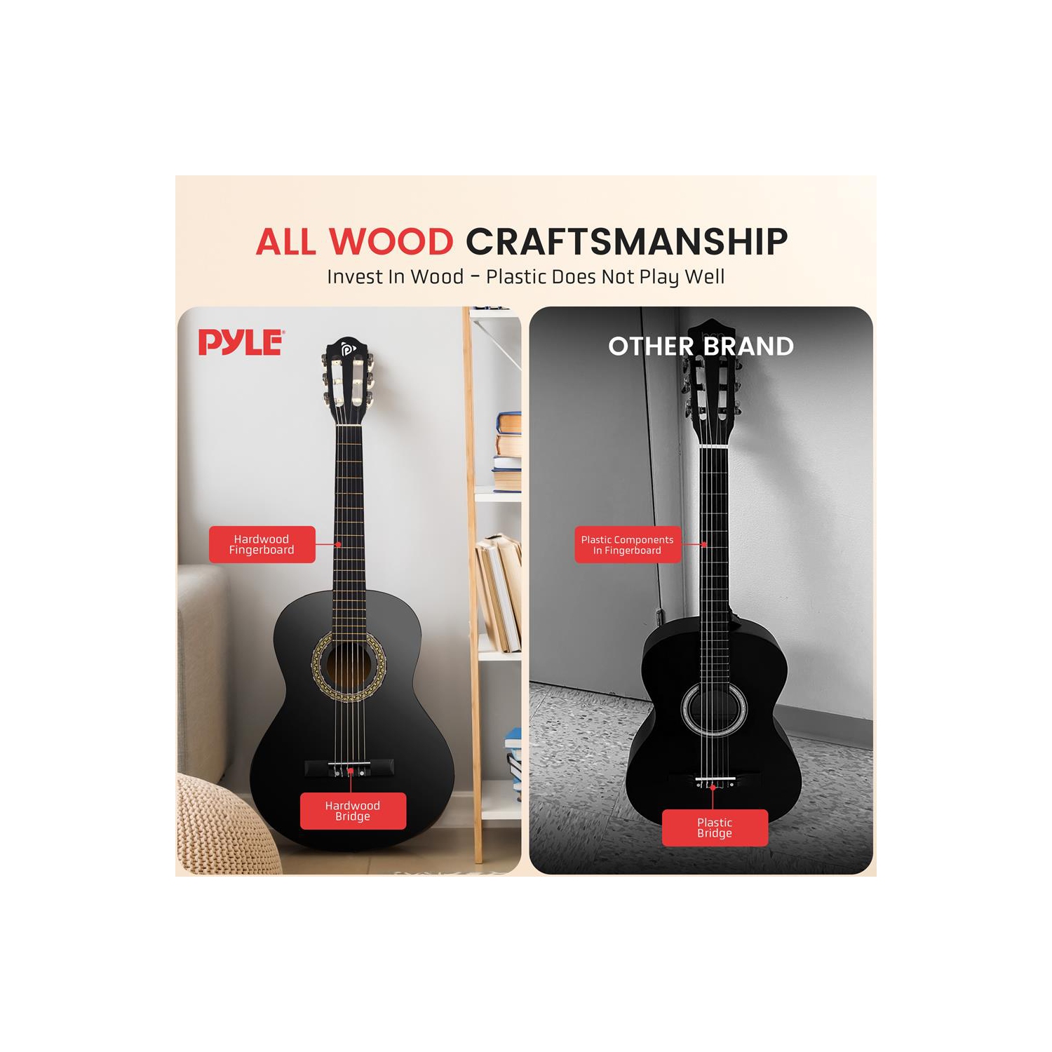 6-String Classic Nylon String Guitar, 30’’ Acoustic Junior Scale with Digital Tuner and Accessory Kit