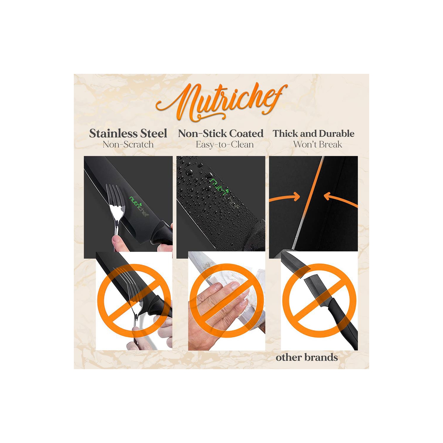 17-Piece Kitchen Precision Knives Set - Versatile Stainless Steel Knife Set with Blockstand , Ideal for Cutting, Slicing, Chopping, and Dicing