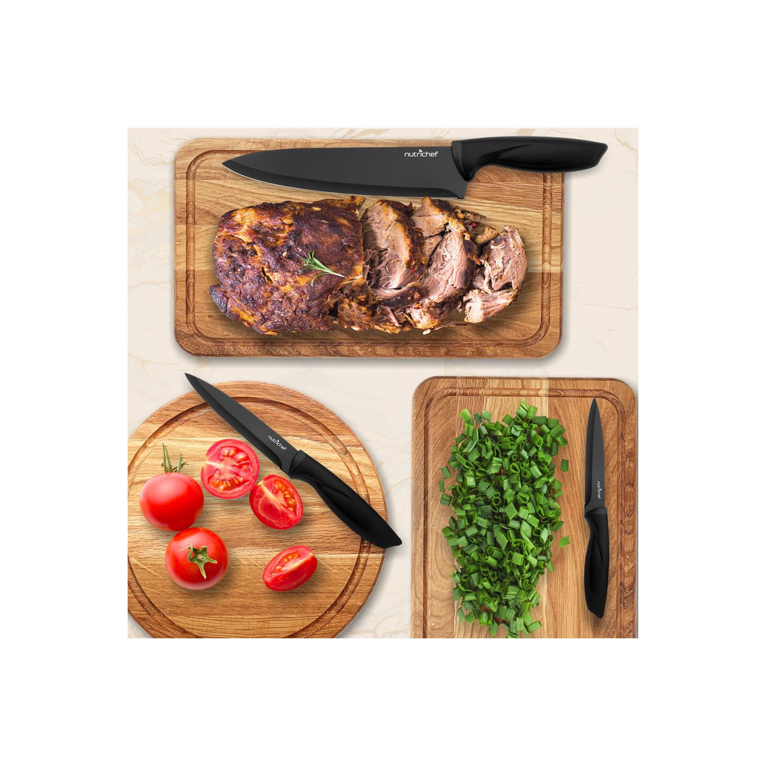 17-Piece Kitchen Precision Knives Set - Versatile Stainless Steel Knife Set with Blockstand , Ideal for Cutting, Slicing, Chopping, and Dicing