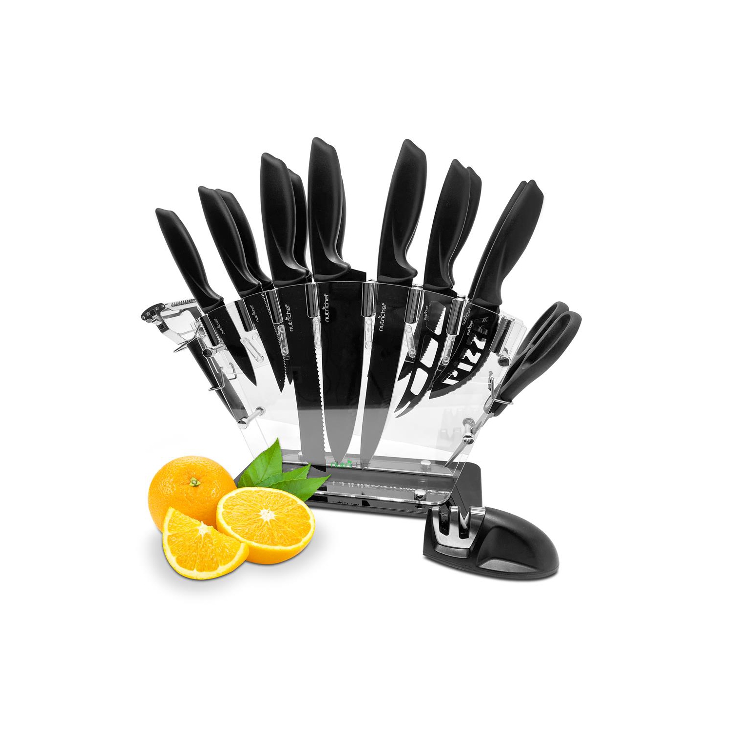 17-Piece Kitchen Precision Knives Set - Versatile Stainless Steel Knife Set with Blockstand , Ideal for Cutting, Slicing, Chopping, and Dicing