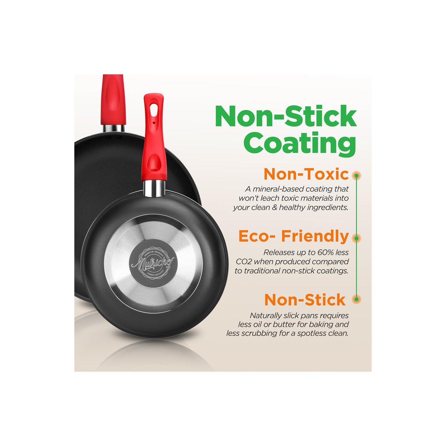 Casseroles et poêles de cuisine - batterie de cuisine de base hautement qualifiée, articles de cuisson antiadhésifs avec ustensiles