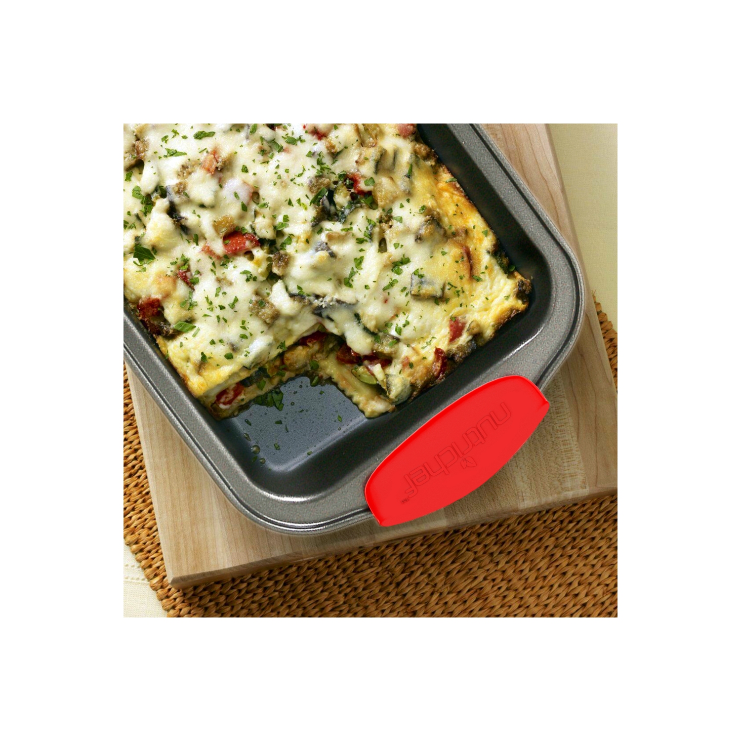 Moules de cuisson pour four de cuisine - revêtement antiadhésif gris de luxe à l'intérieur et à l'extérieur en acier au carbone avec poignées en