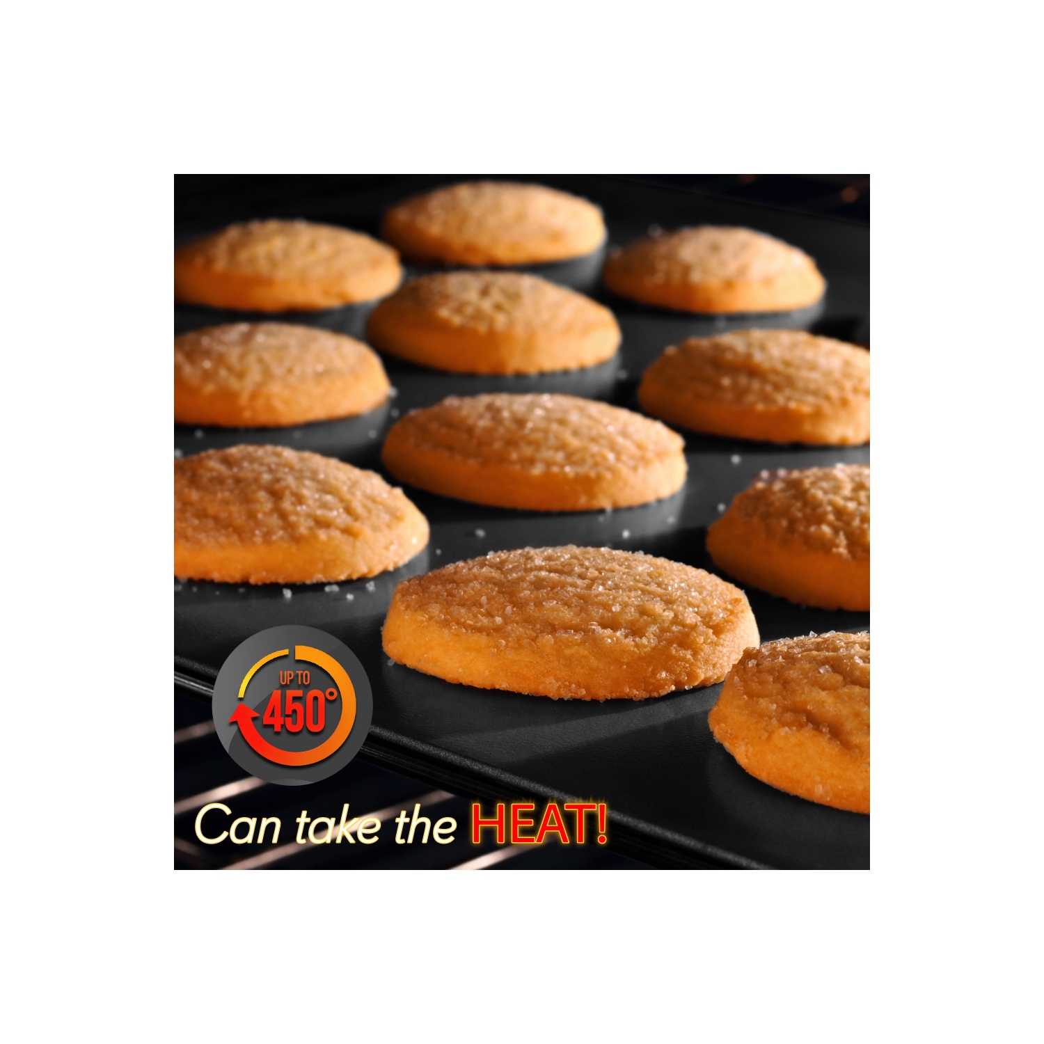 Moules de cuisson pour four de cuisine - revêtement antiadhésif gris de luxe à l'intérieur et à l'extérieur en acier au carbone avec poignées en