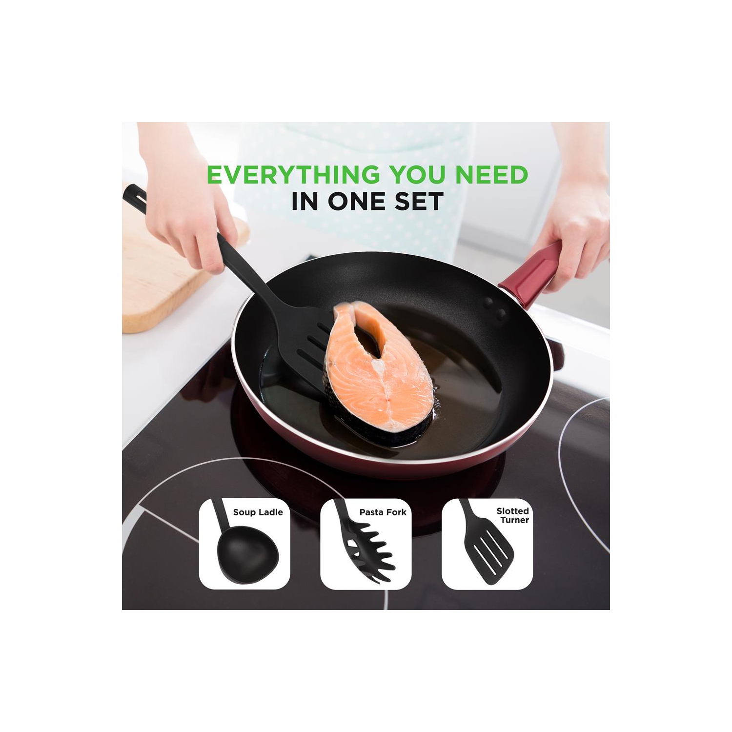 Kitchenware Pots & Pans - Stylish Kitchen Cookware Set, Non-Stick