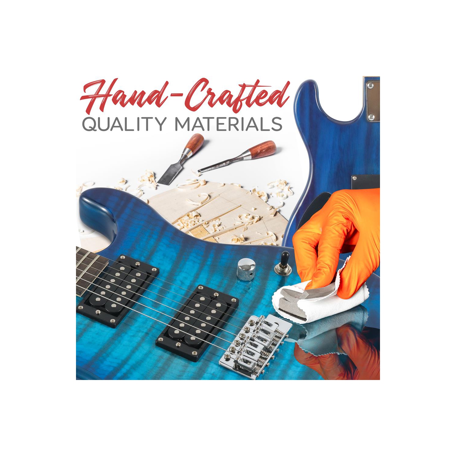 Ensemble guitare électrique à 6 cordes comprenant un amplificateur et une trousse d'accessoires