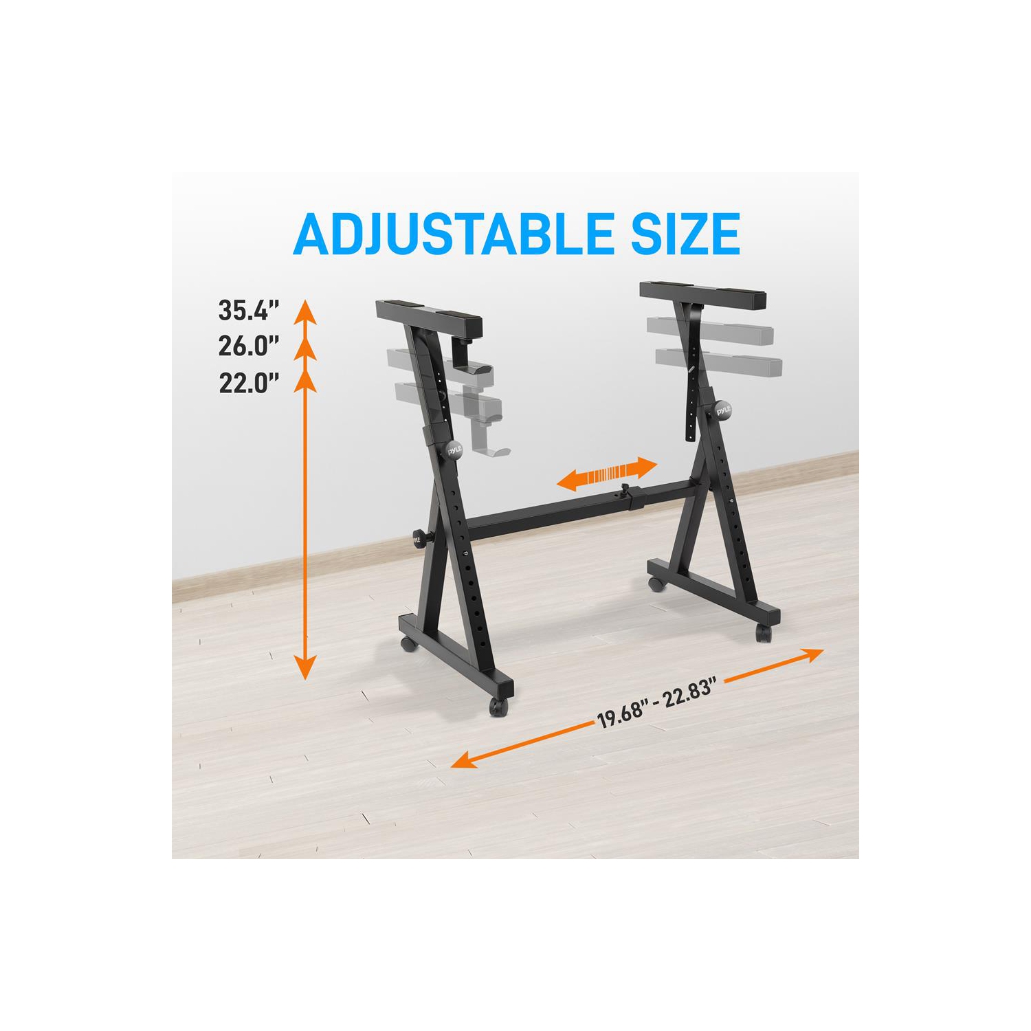 Support robuste pour clavier avec roulettes - Support pour piano numérique/électronique avec roues à hauteur réglable et verrouillables
