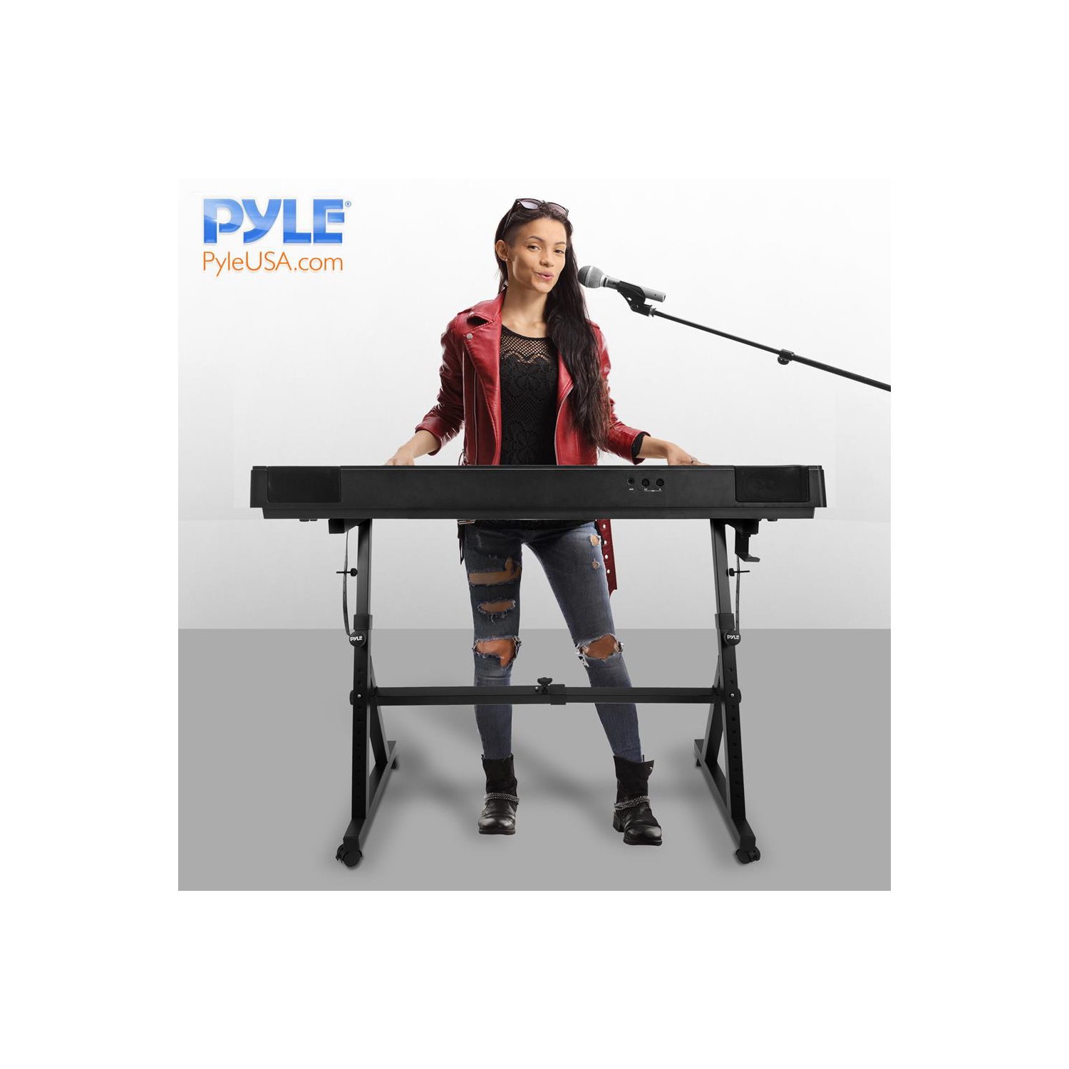 Support robuste pour clavier avec roulettes - Support pour piano numérique/électronique avec roues à hauteur réglable et verrouillables