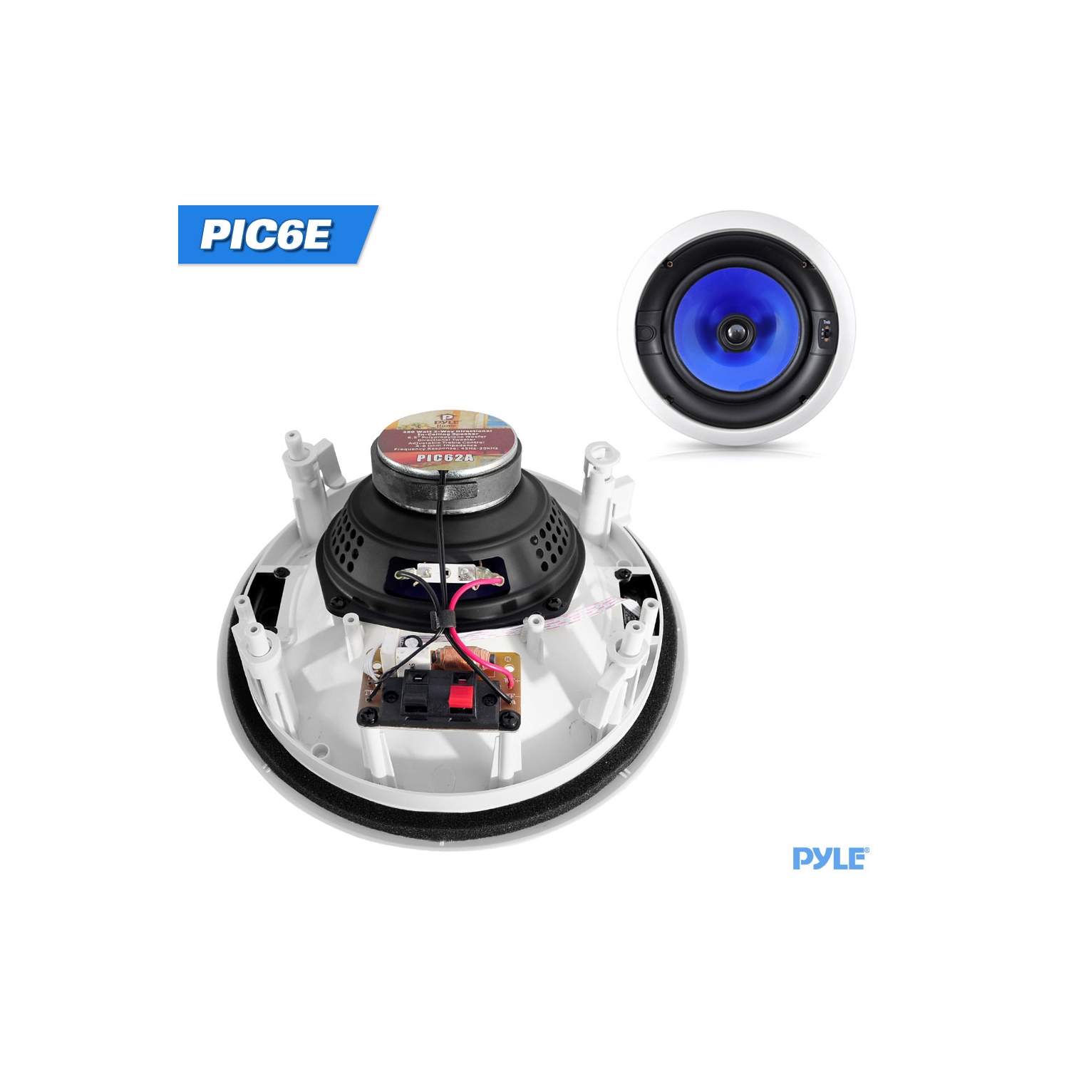 In-Wall / In-Ceiling Hi-Fi Speaker System - High Performance Home Speakers with Adjustable Treble Control