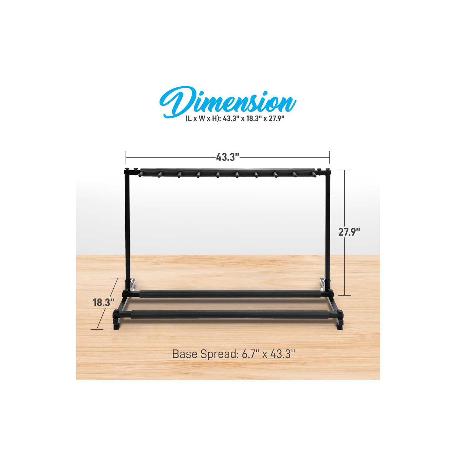 Support de guitare pliable à 9 espaces - Support de guitare, support de plancher pour plusieurs instruments