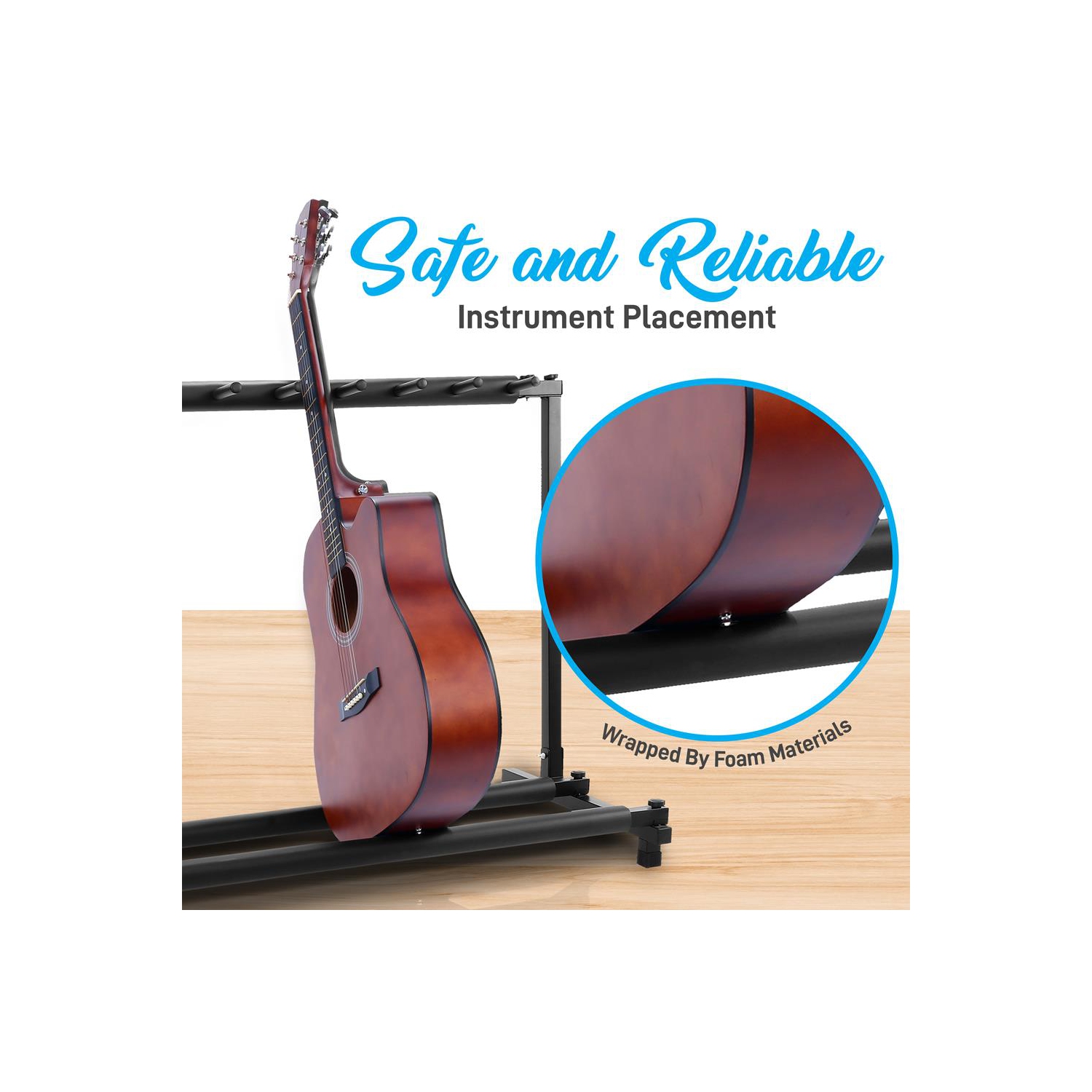 Support de guitare pliable à 9 espaces - Support de guitare, support de plancher pour plusieurs instruments