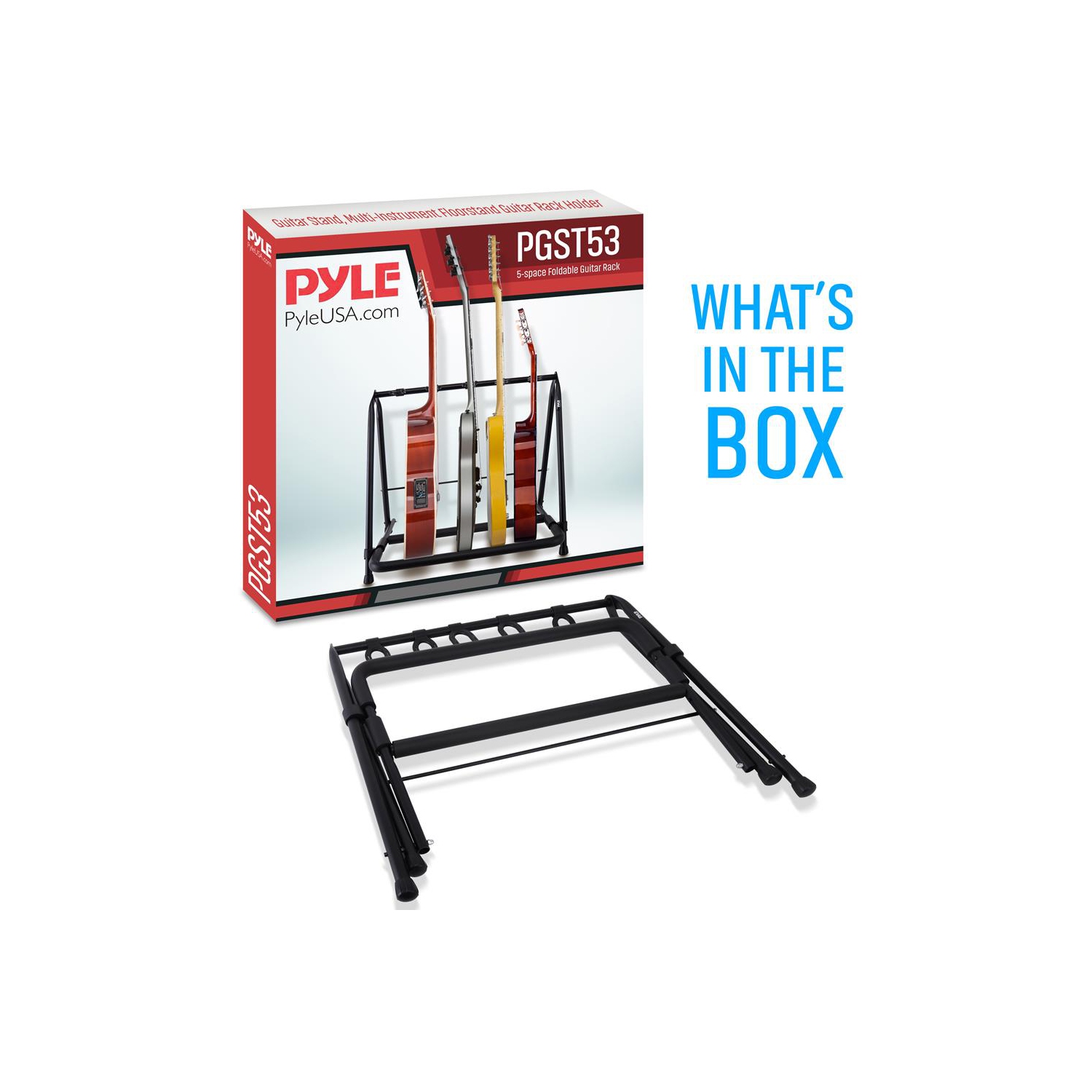 Support de guitare pliable à 5 espaces - Support de guitare, support de plancher pour plusieurs instruments