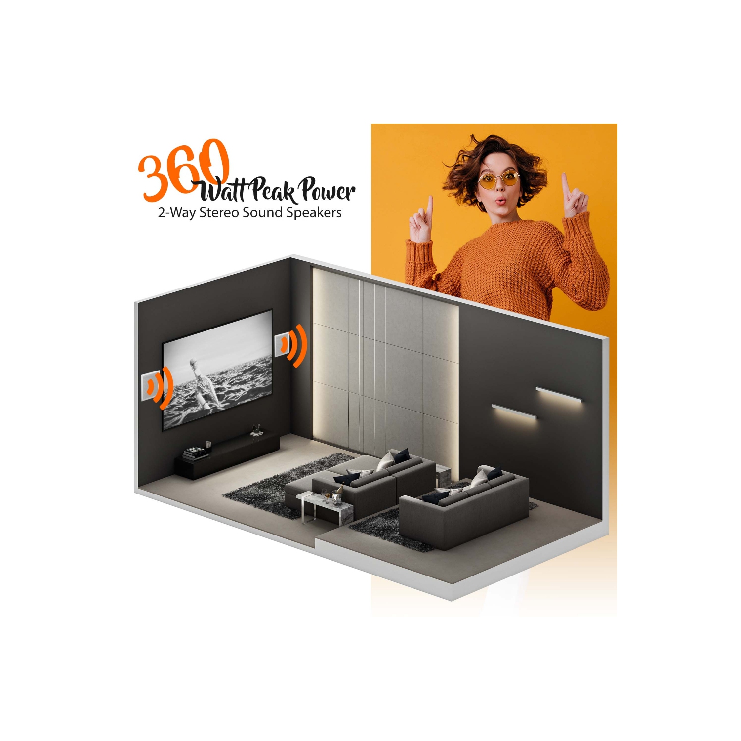 Système de haut-parleurs encastrables au mur/au plafond, 6,5 po, 2 voies, encastré, blanc