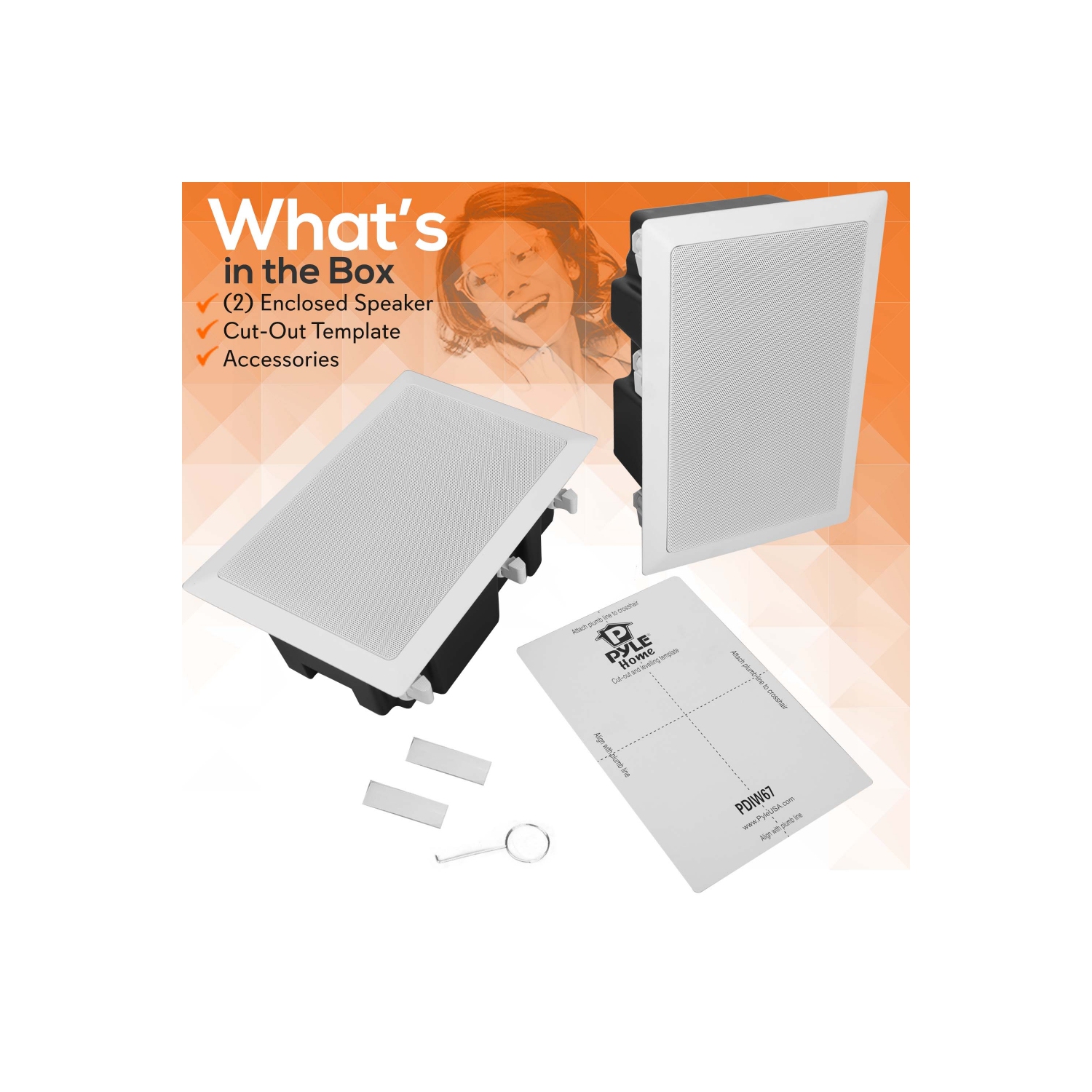 Système de haut-parleurs encastrables au mur/au plafond, 6,5 po, 2 voies, encastré, blanc