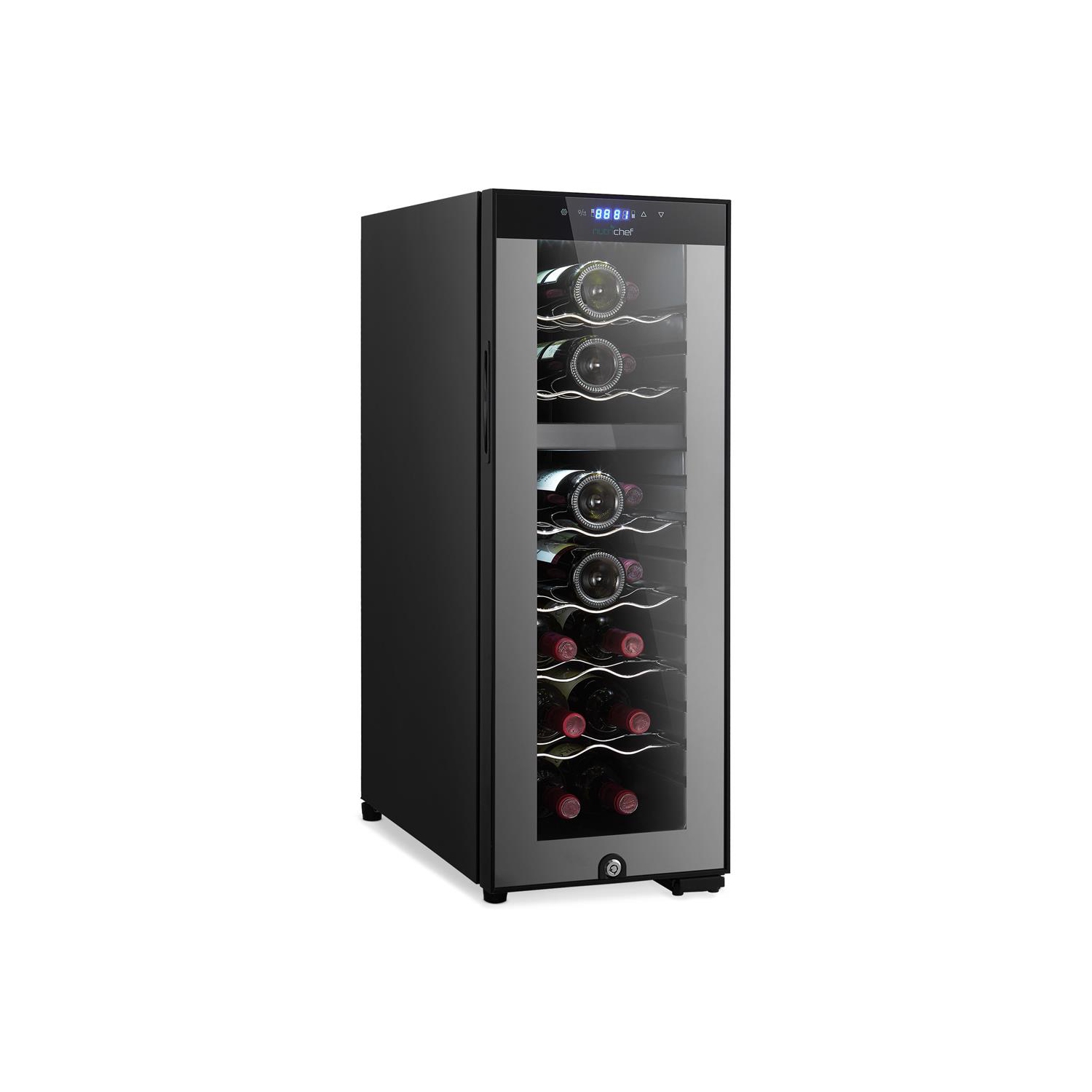 Wine Chilling Refrigerator Cellar - Dual-Zone Wine Cooler/Chiller, Digital Touch Button Control with Air Tight Seal, Placement for Standing Bottles