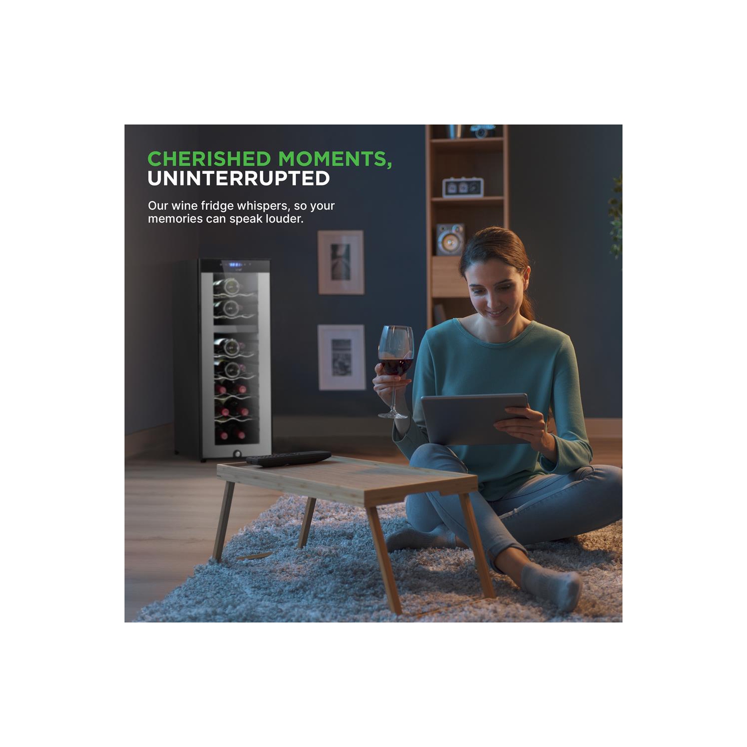 Wine Chilling Refrigerator Cellar - Dual-Zone Wine Cooler/Chiller, Digital Touch Button Control with Air Tight Seal, Placement for Standing Bottles